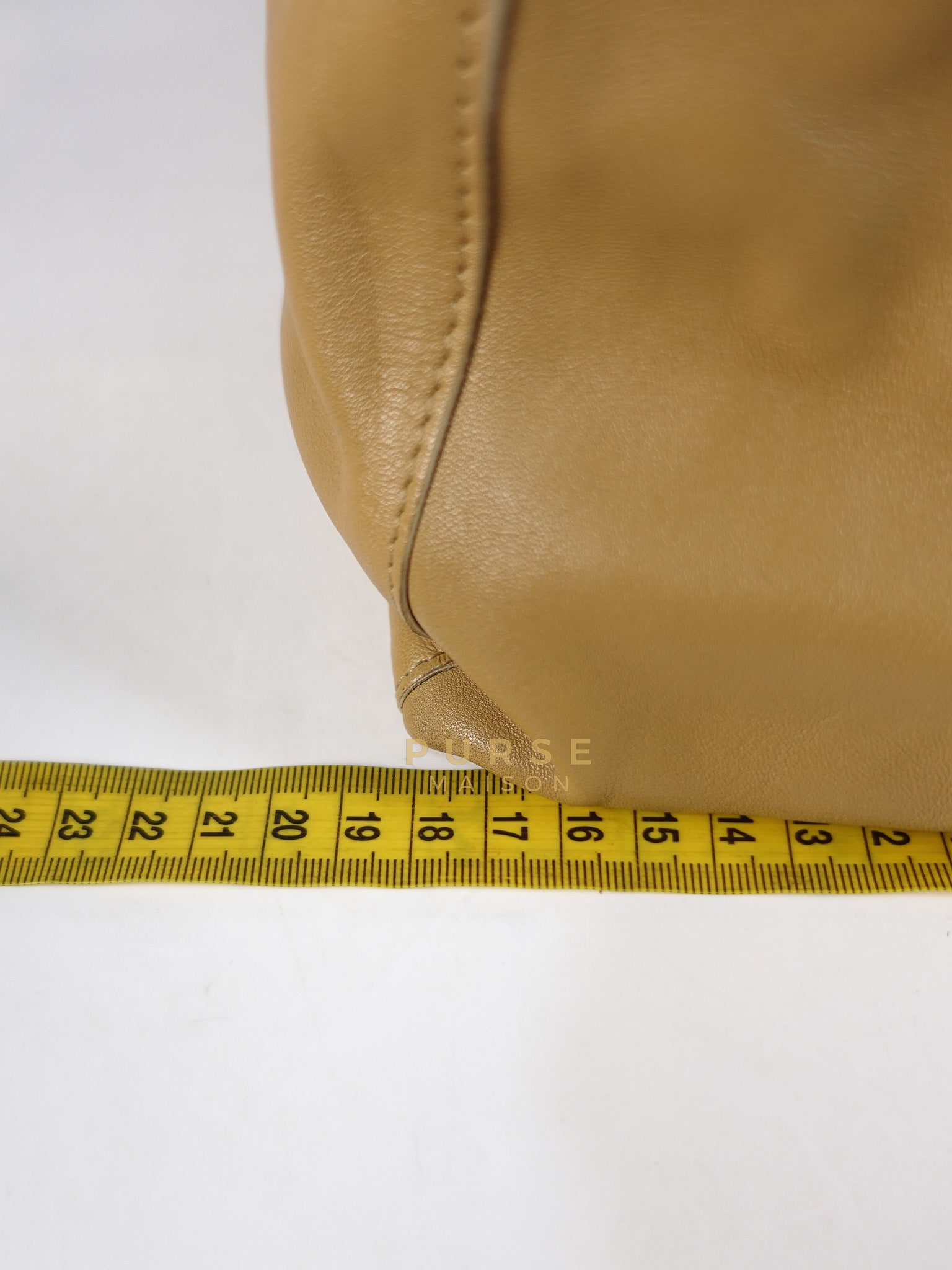 Cabas Tote Bag Large in Camel & Royal Blue Calfskin Leather | Purse Maison Luxury Bags Shop