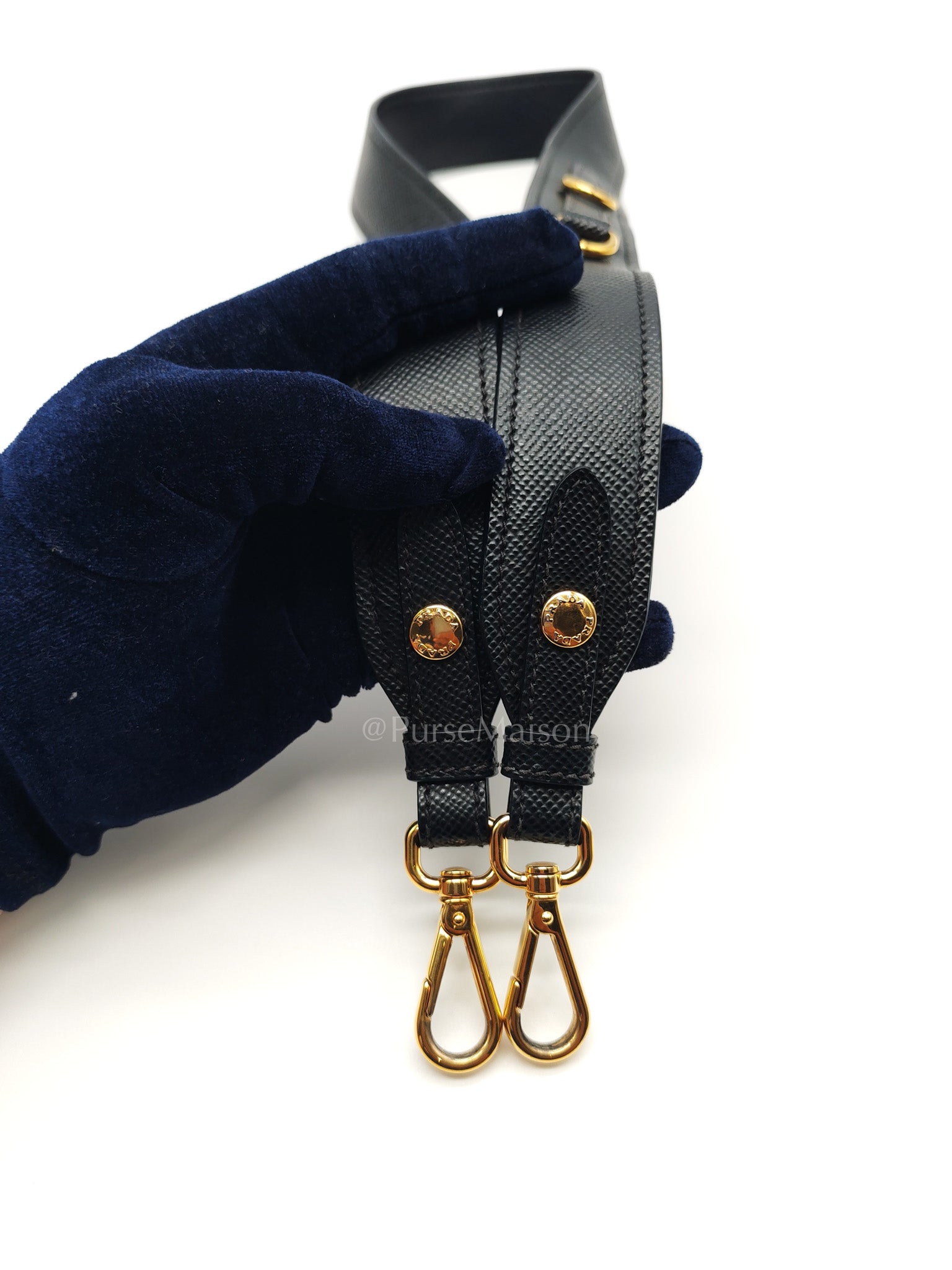 1BA156 Monochrome Bag Small in Black Saffiano Cuir Leater Gold Hardware