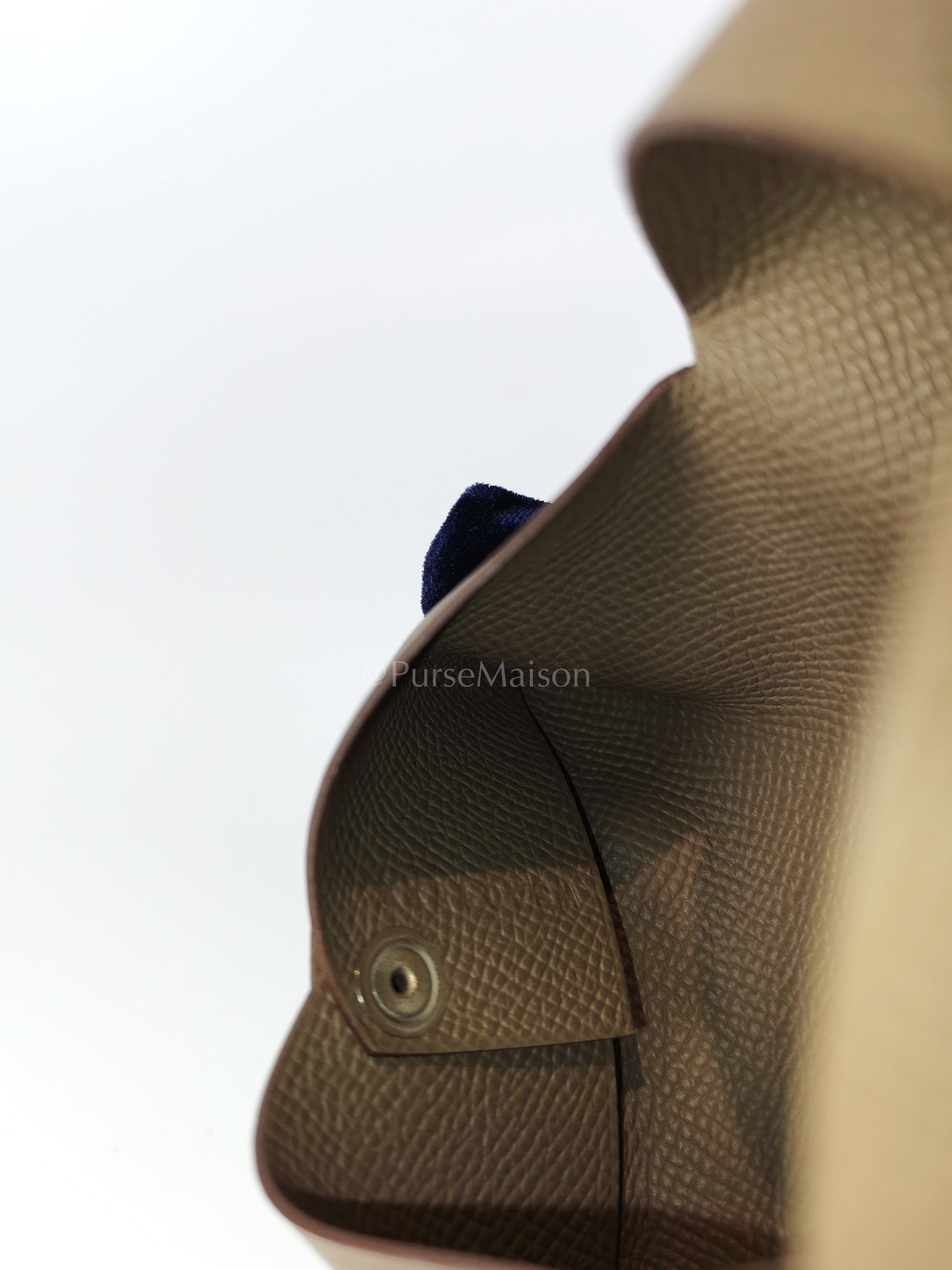 Calvi Card Holder in Etoupe Epsom Leather Stamp W(2024) | Purse Maison Luxury Bags Shop