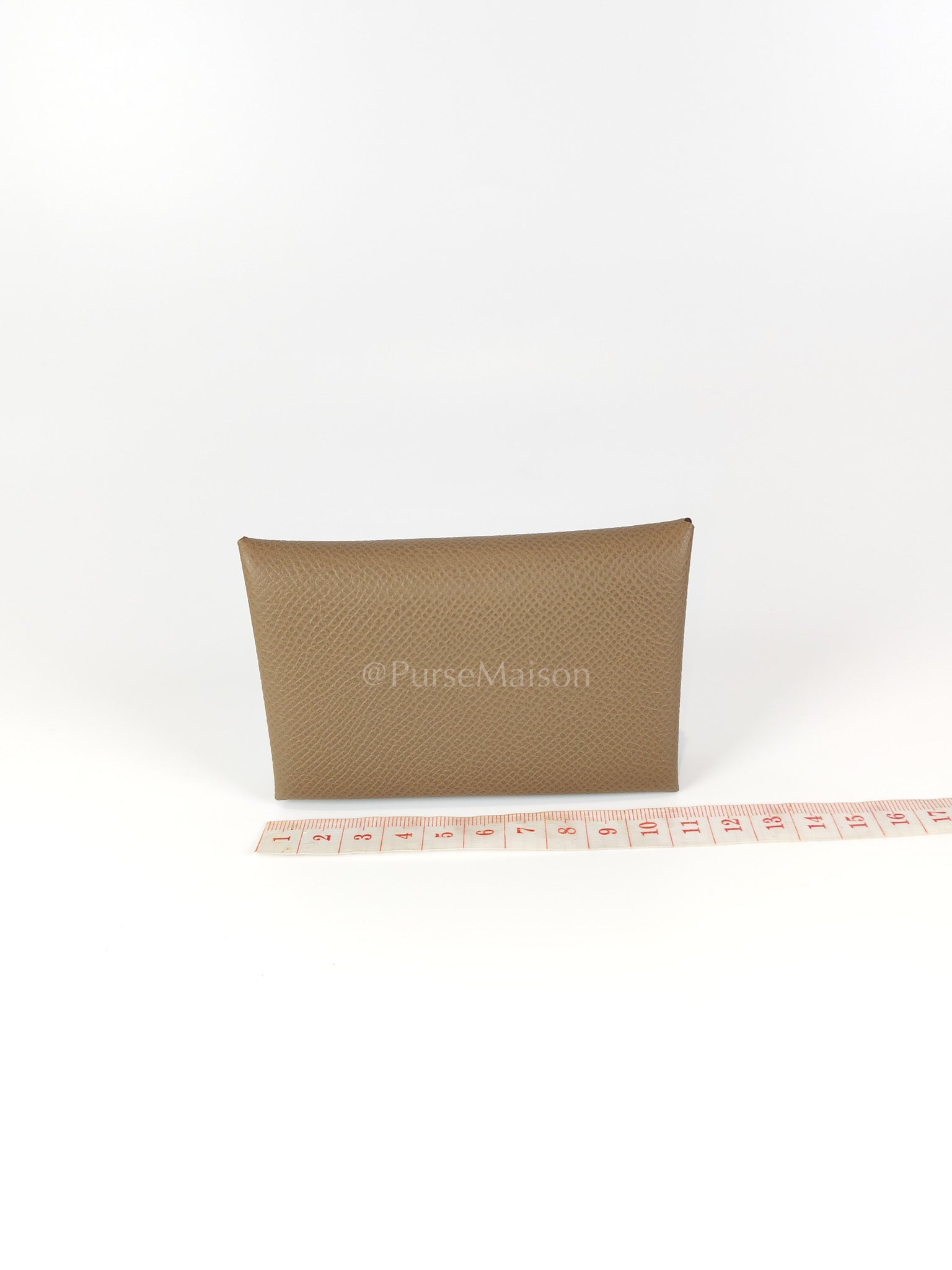 Calvi Card Holder in Etoupe Epsom Leather Stamp W(2024) | Purse Maison Luxury Bags Shop