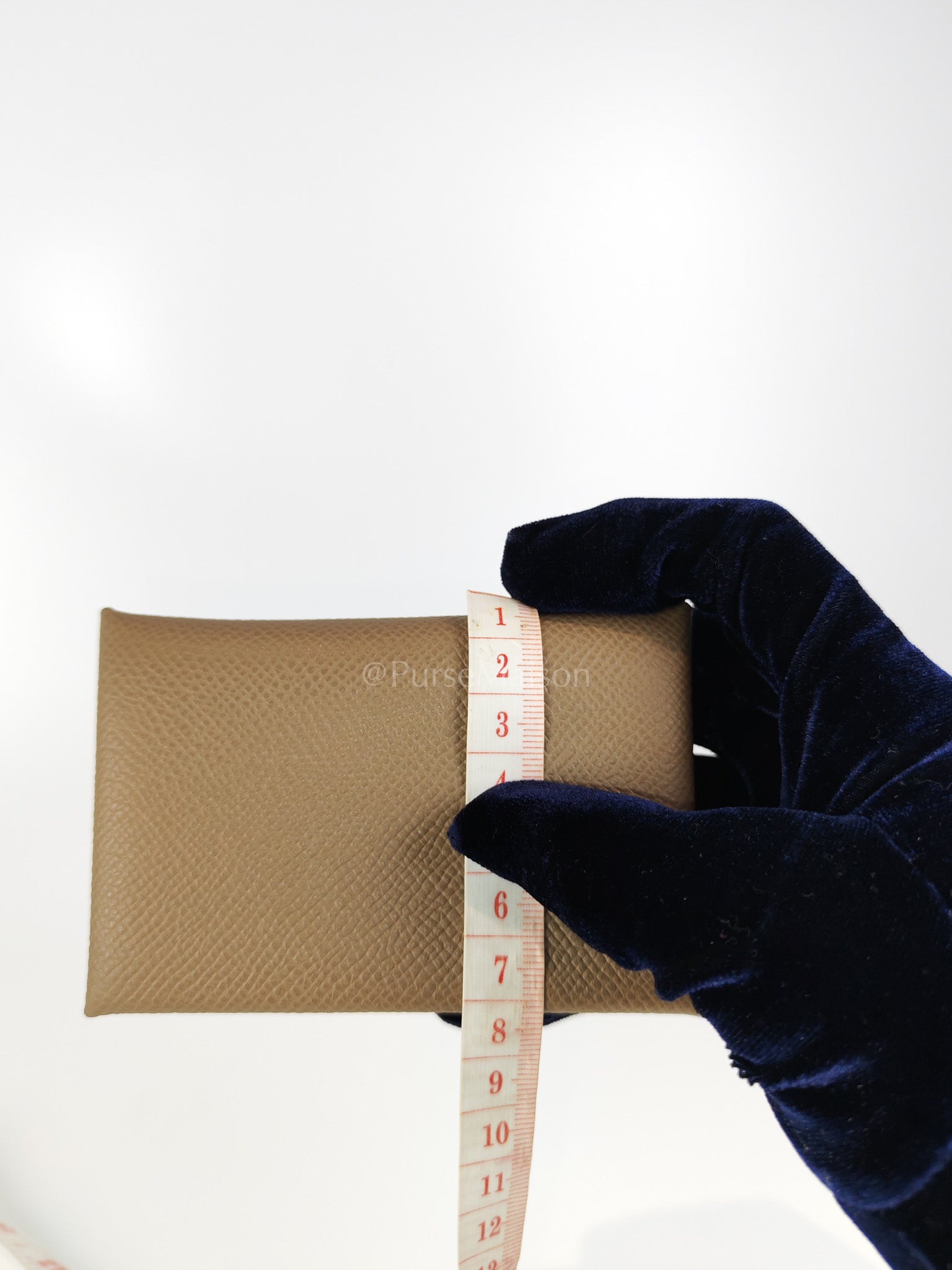 Calvi Card Holder in Etoupe Epsom Leather Stamp W(2024) | Purse Maison Luxury Bags Shop