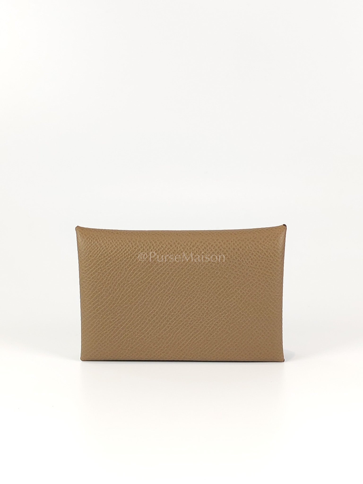 Calvi Card Holder in Etoupe Epsom Leather Stamp W(2024) | Purse Maison Luxury Bags Shop