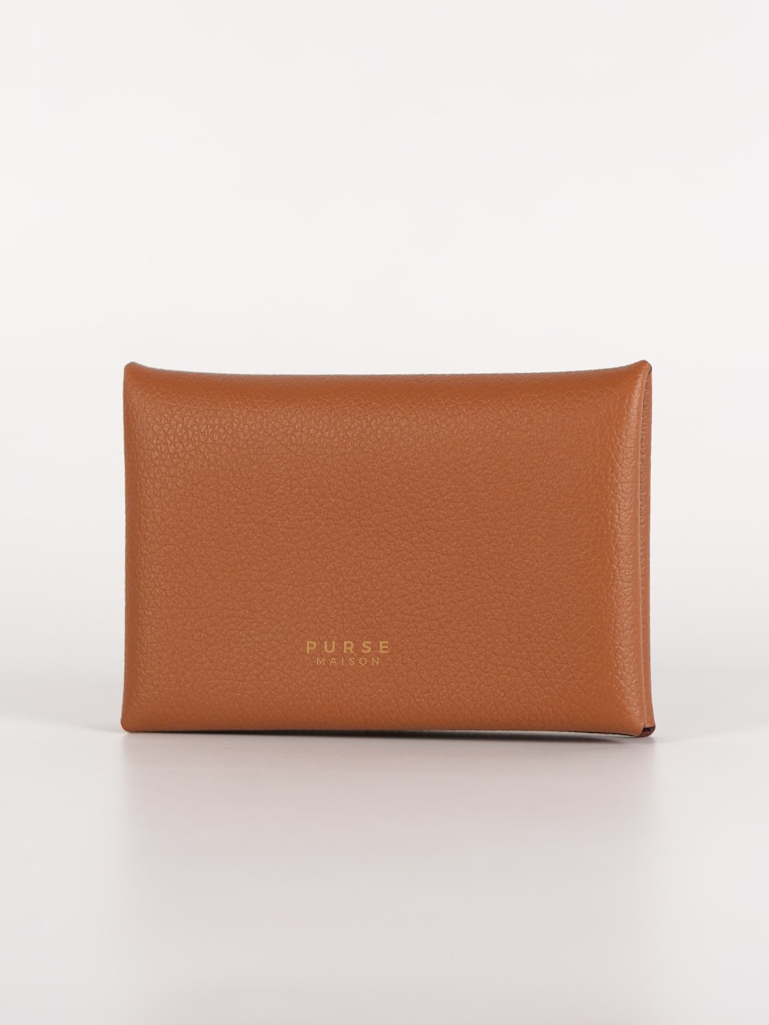 Calvi Card Holder in Gold Epsom Palladium Hardware Stamp W (2024) | Purse Maison Luxury Bags Shop