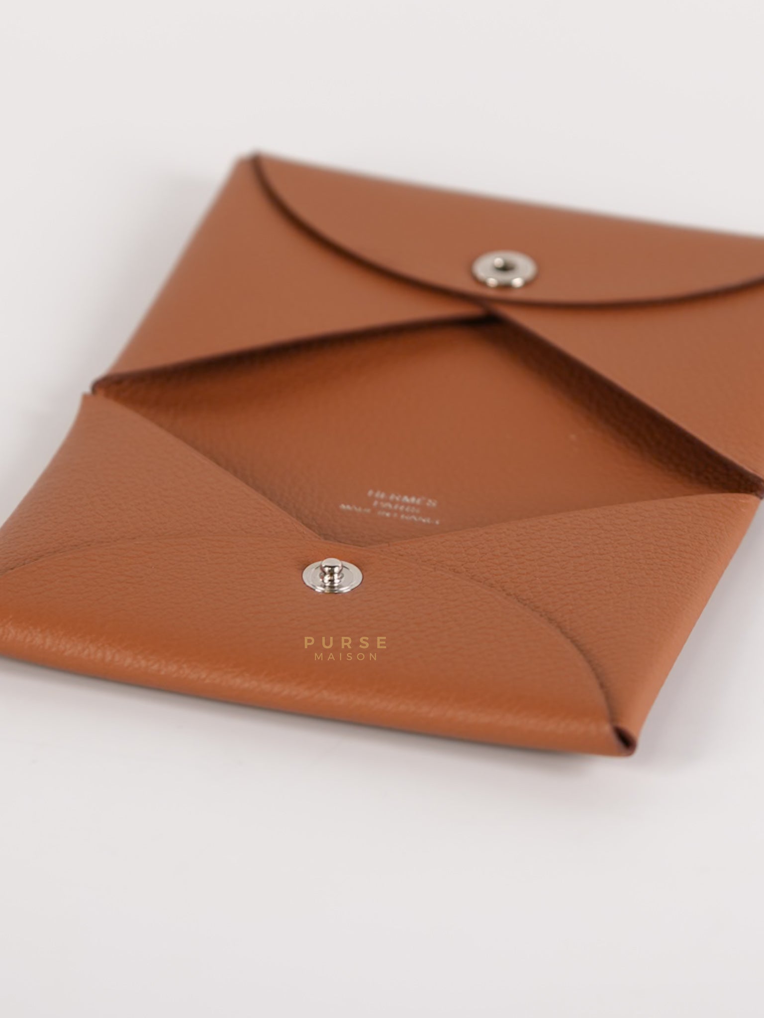 Calvi Card Holder in Gold Epsom Palladium Hardware Stamp W (2024) | Purse Maison Luxury Bags Shop