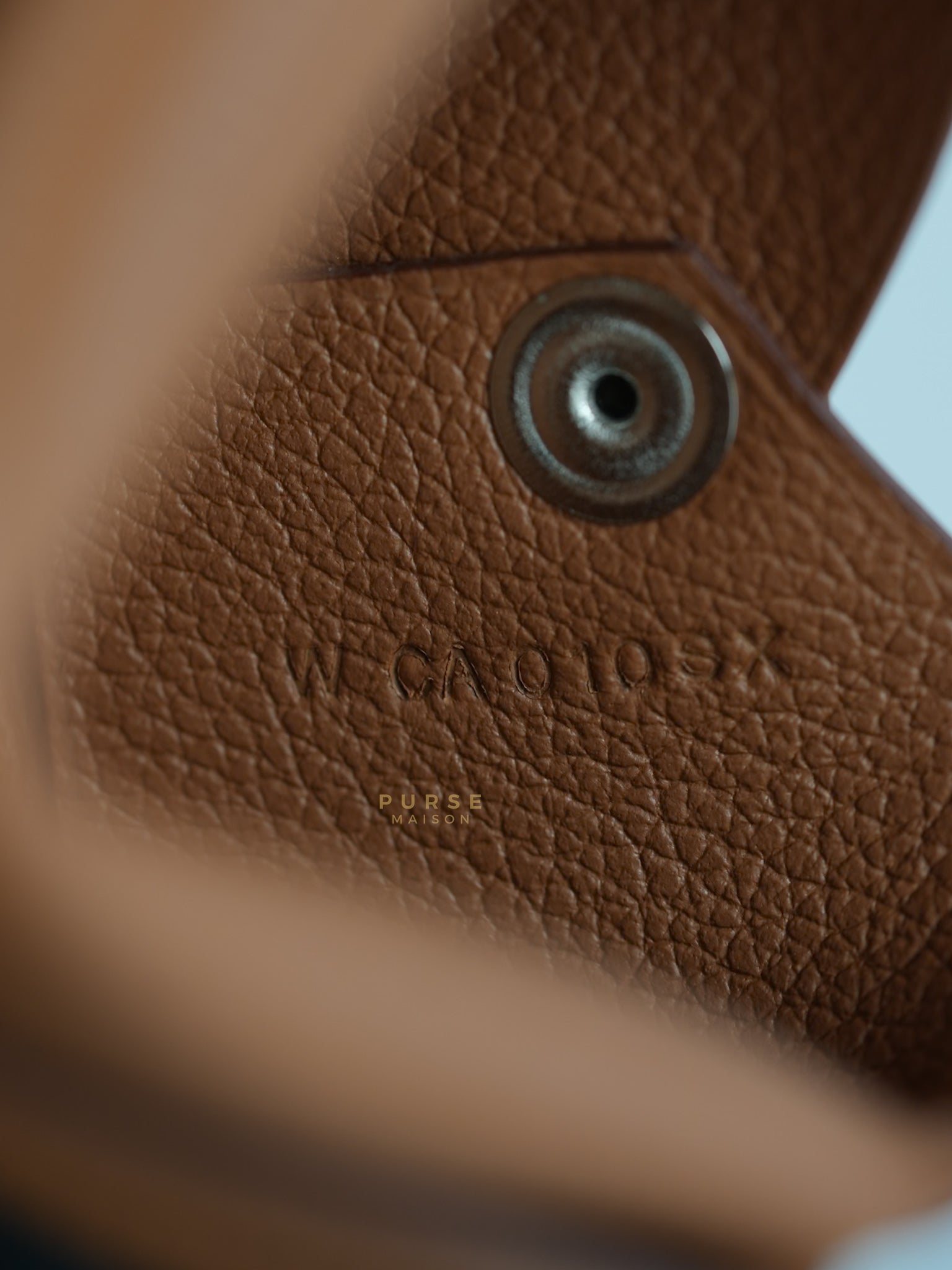 Calvi Card Holder in Gold Epsom Palladium Hardware Stamp W (2024) | Purse Maison Luxury Bags Shop