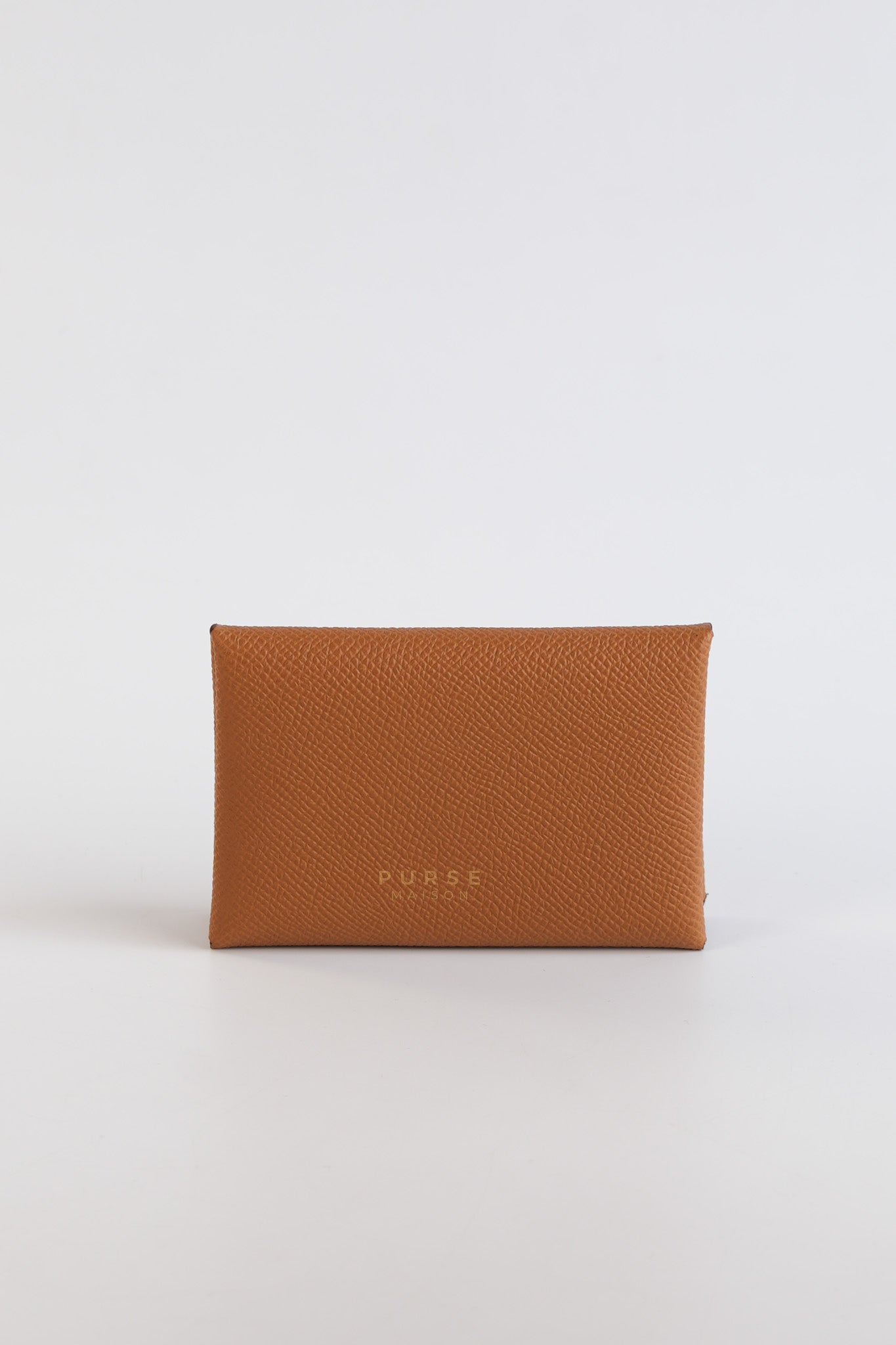 Calvi Duo Card Holder in Gold Epsom Palladium Hardware Stamp W (2024) | Purse Maison Luxury Bags Shop