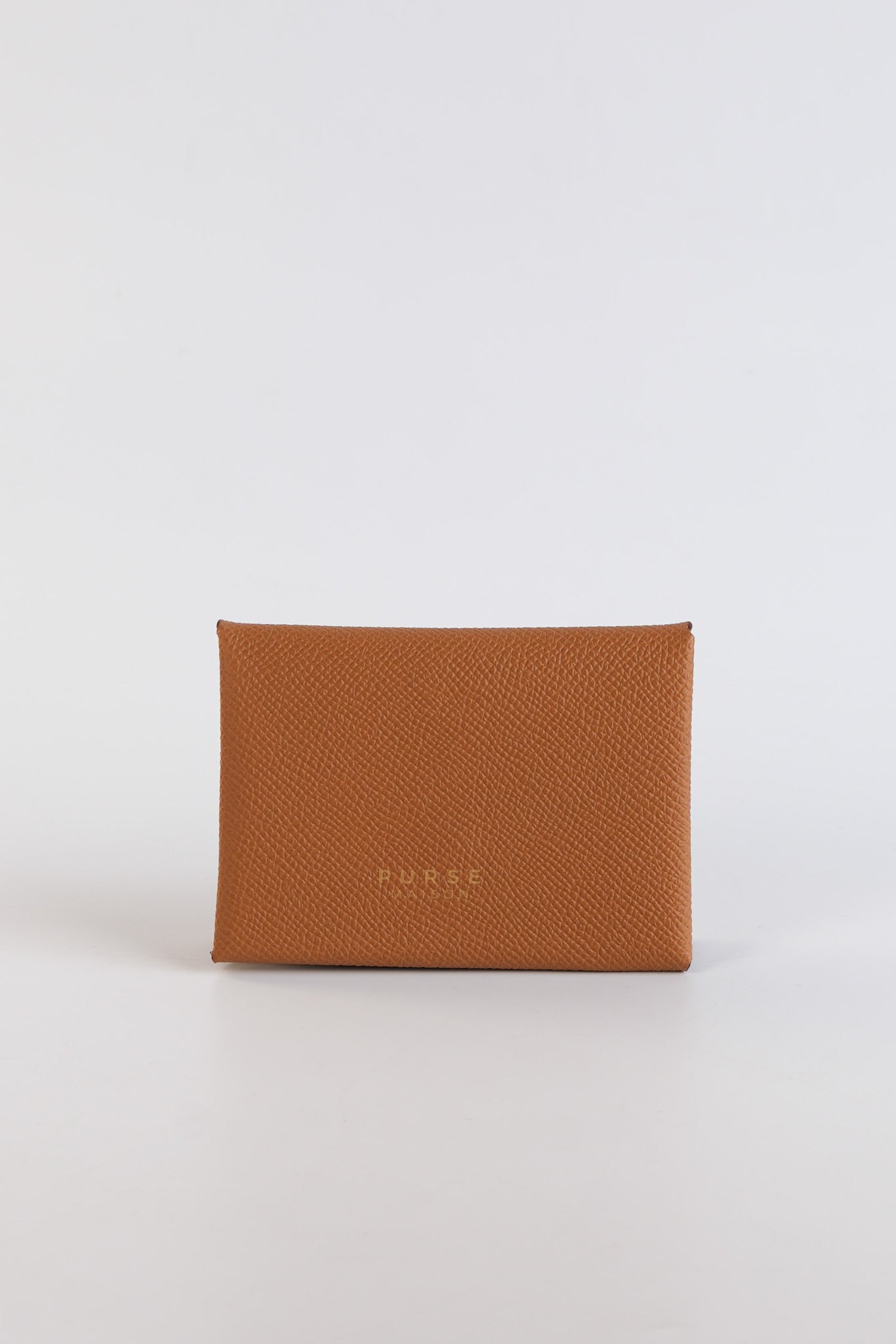 Calvi Duo Card Holder in Gold Epsom Palladium Hardware Stamp W (2024) | Purse Maison Luxury Bags Shop