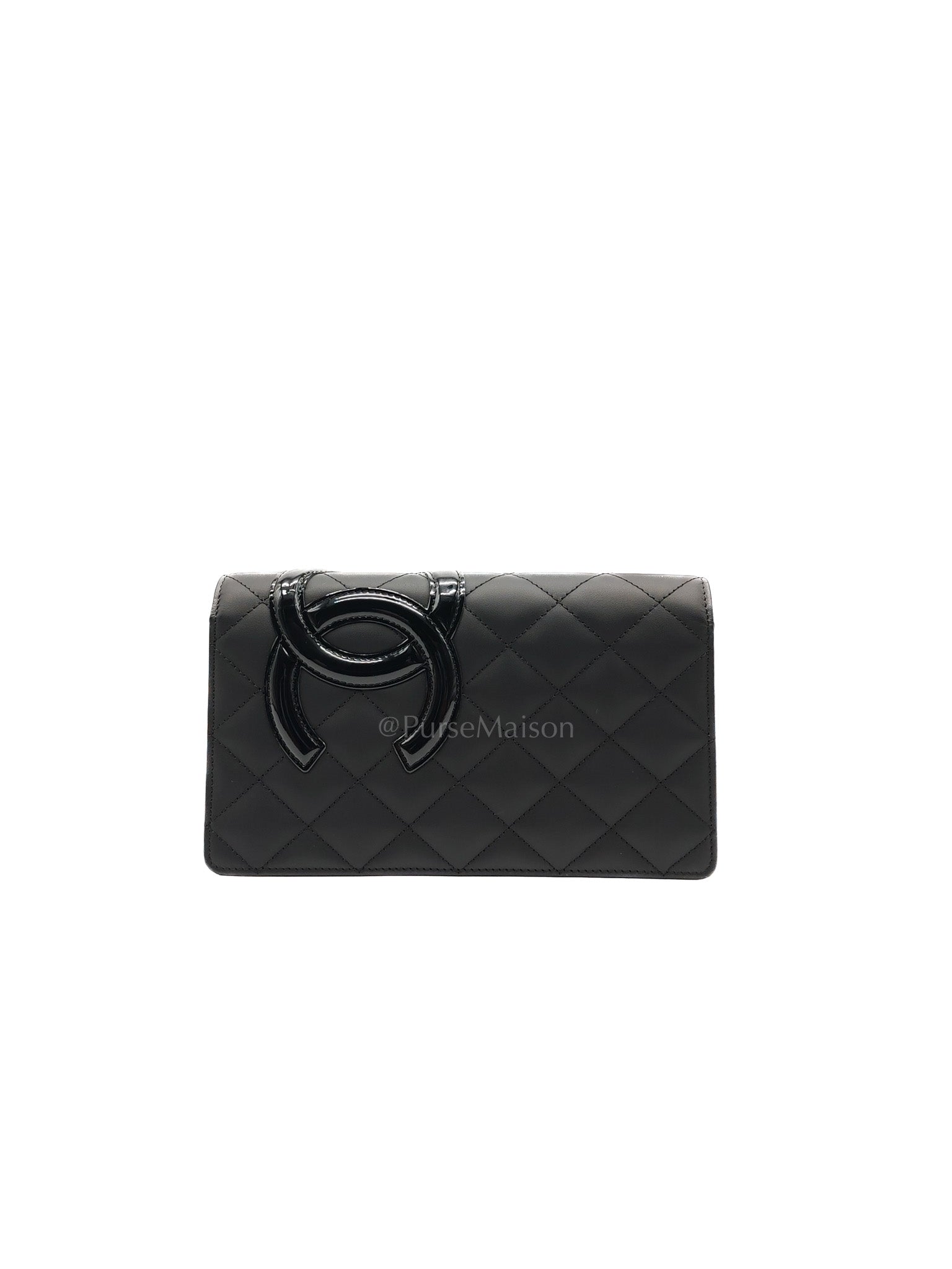 Cambon Ligne Long Wallet in Black Calfskin Leather Series 21 | Purse Maison Luxury Bags Shop