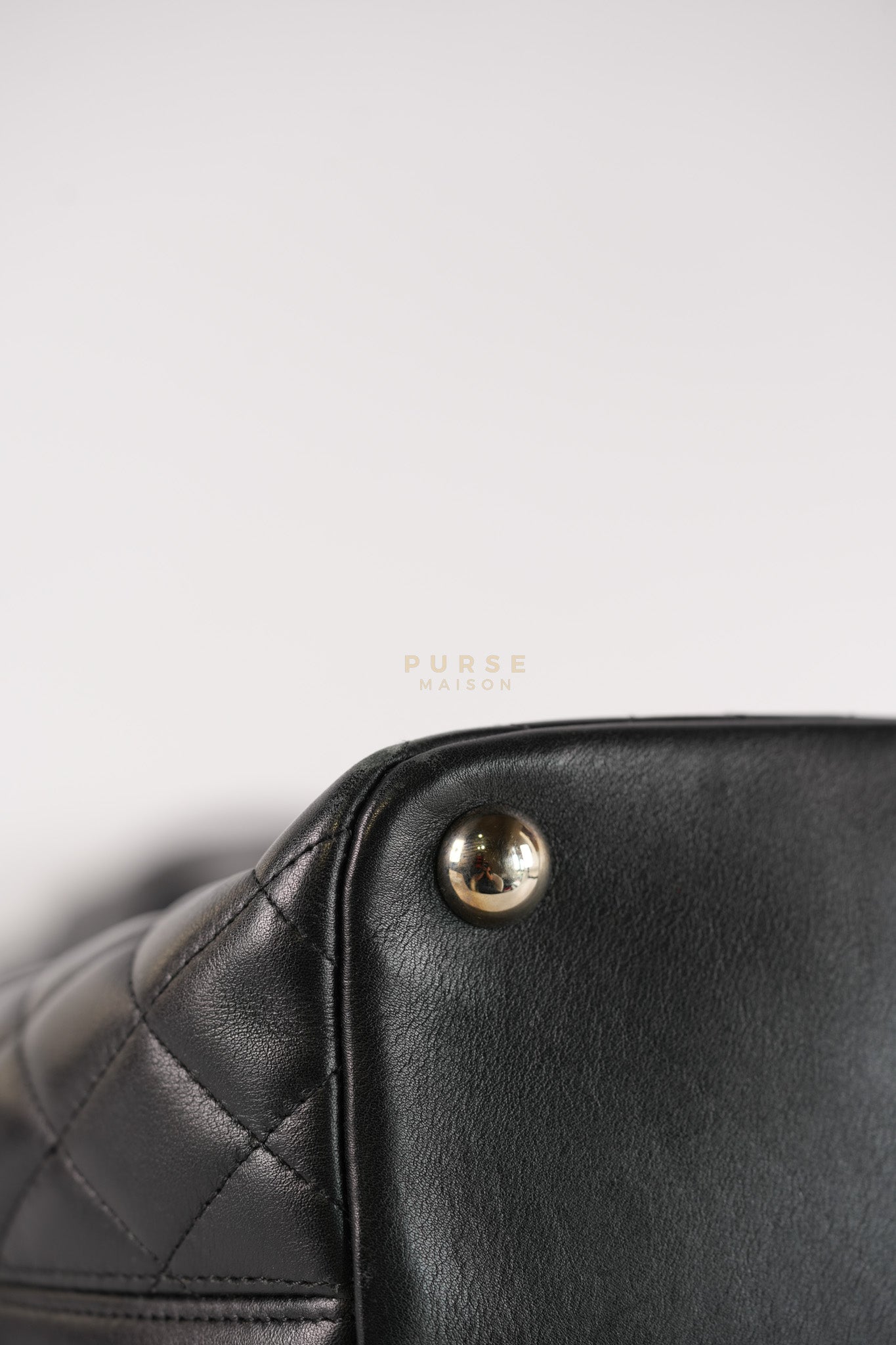 Cambon Medium in Black Lambskin Leather and Silver Hardware Series 12 | Purse Maison Luxury Bags Shop