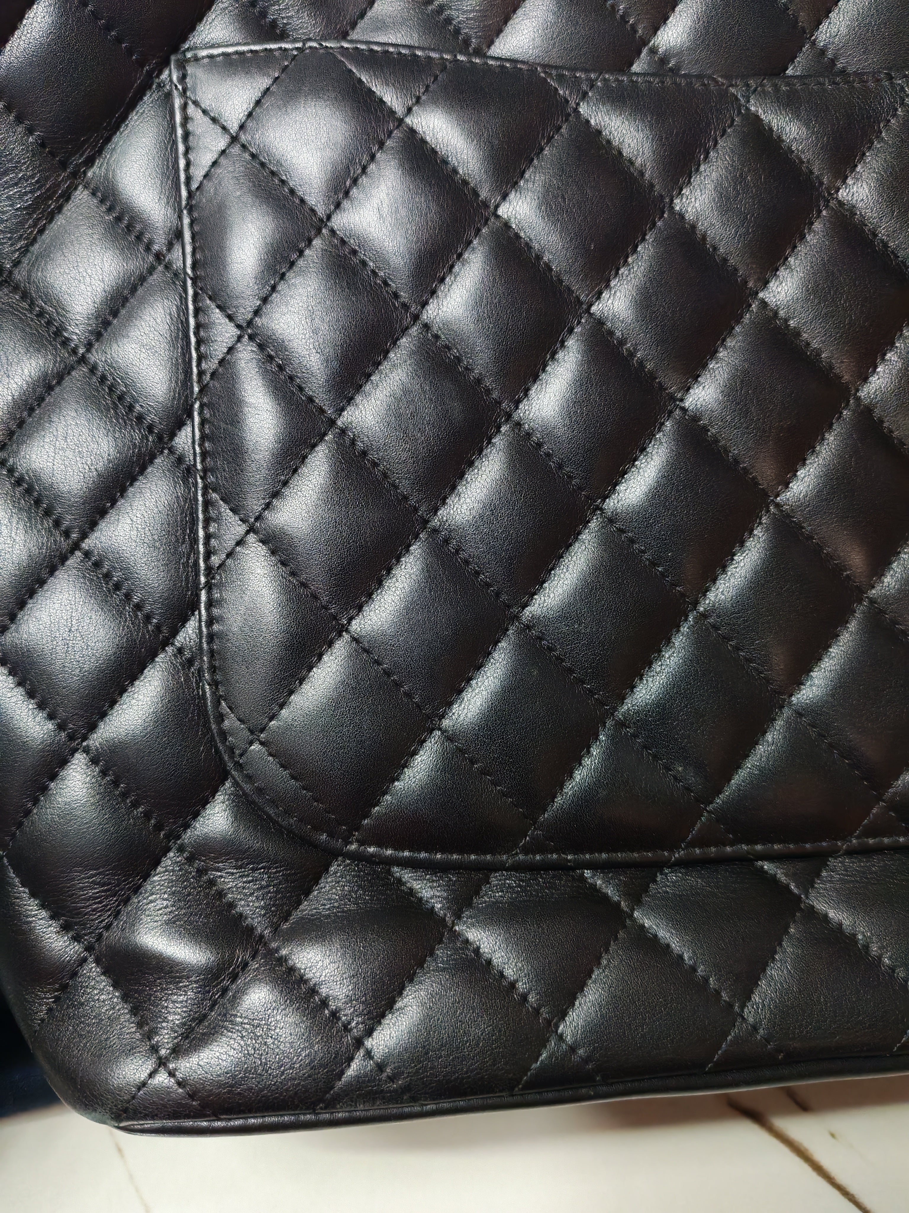 Cambon Medium in Black Lambskin Leather and Silver Hardware Series 12 | Purse Maison Luxury Bags Shop