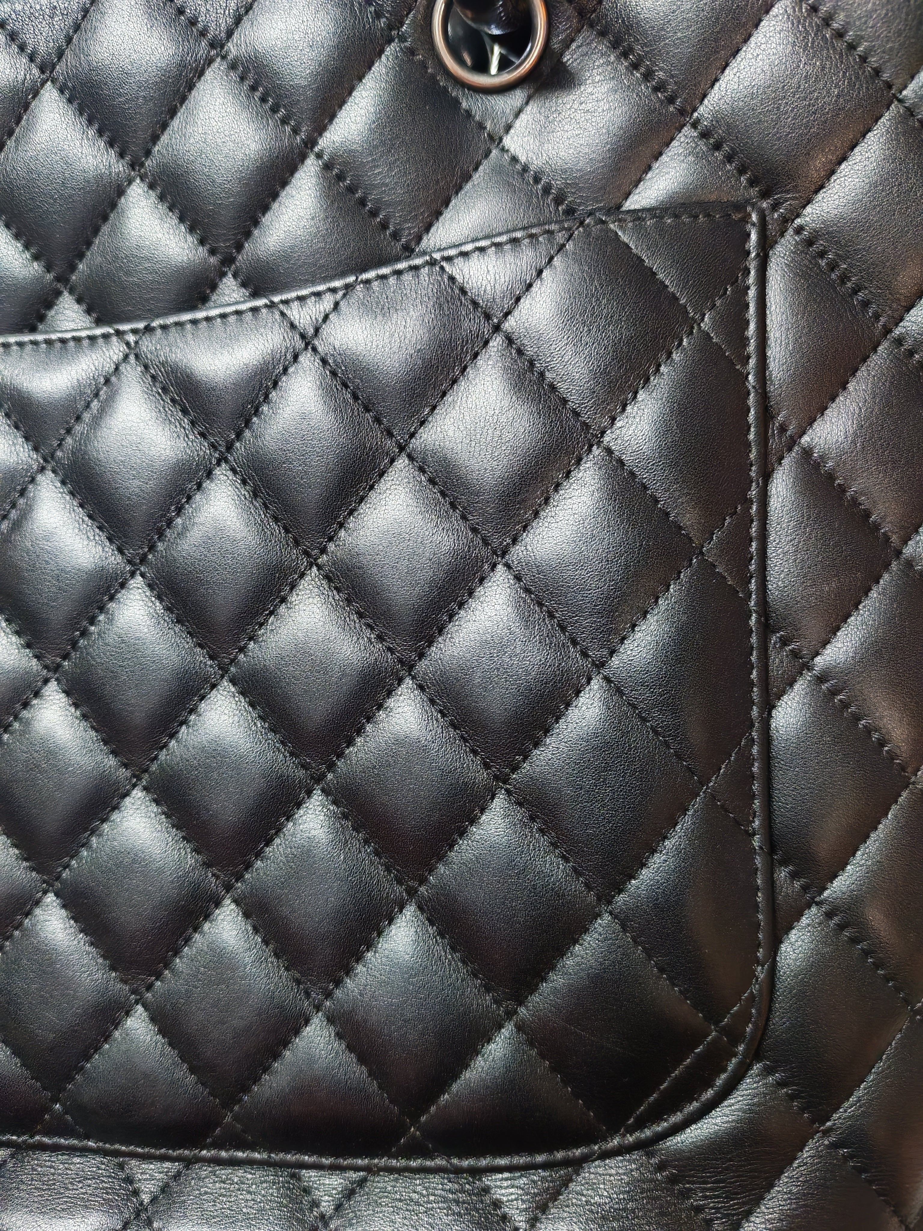 Cambon Medium in Black Lambskin Leather and Silver Hardware Series 12 | Purse Maison Luxury Bags Shop