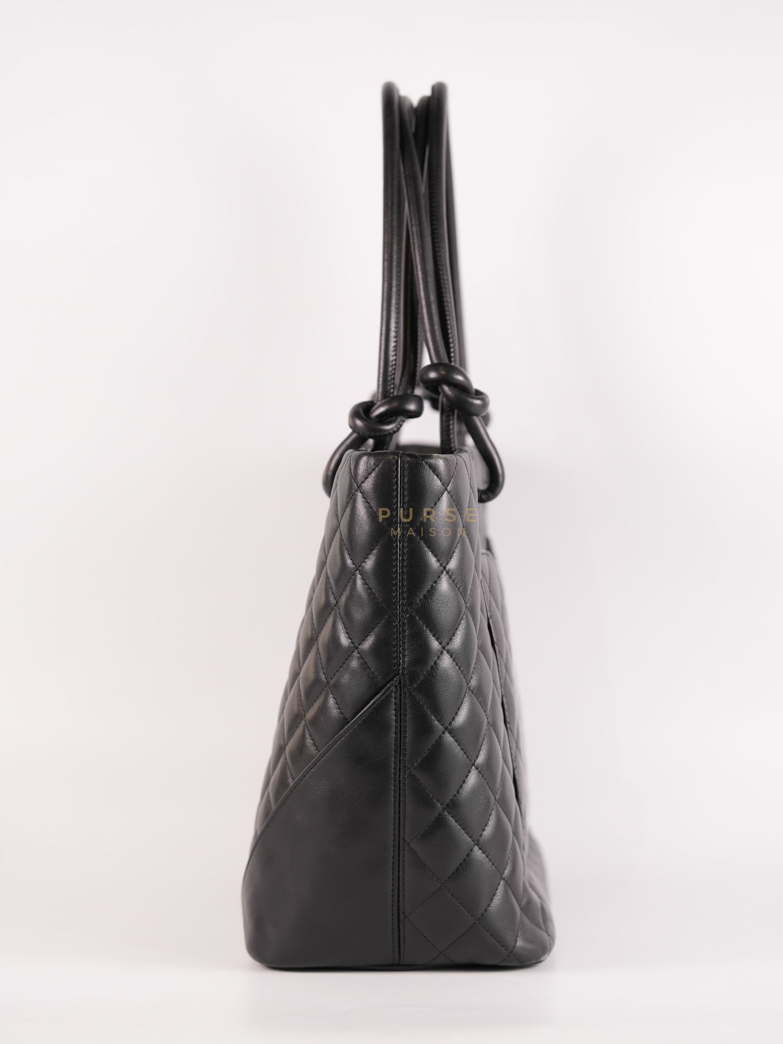 Cambon Medium in Black Lambskin Leather and Silver Hardware Series 12 | Purse Maison Luxury Bags Shop
