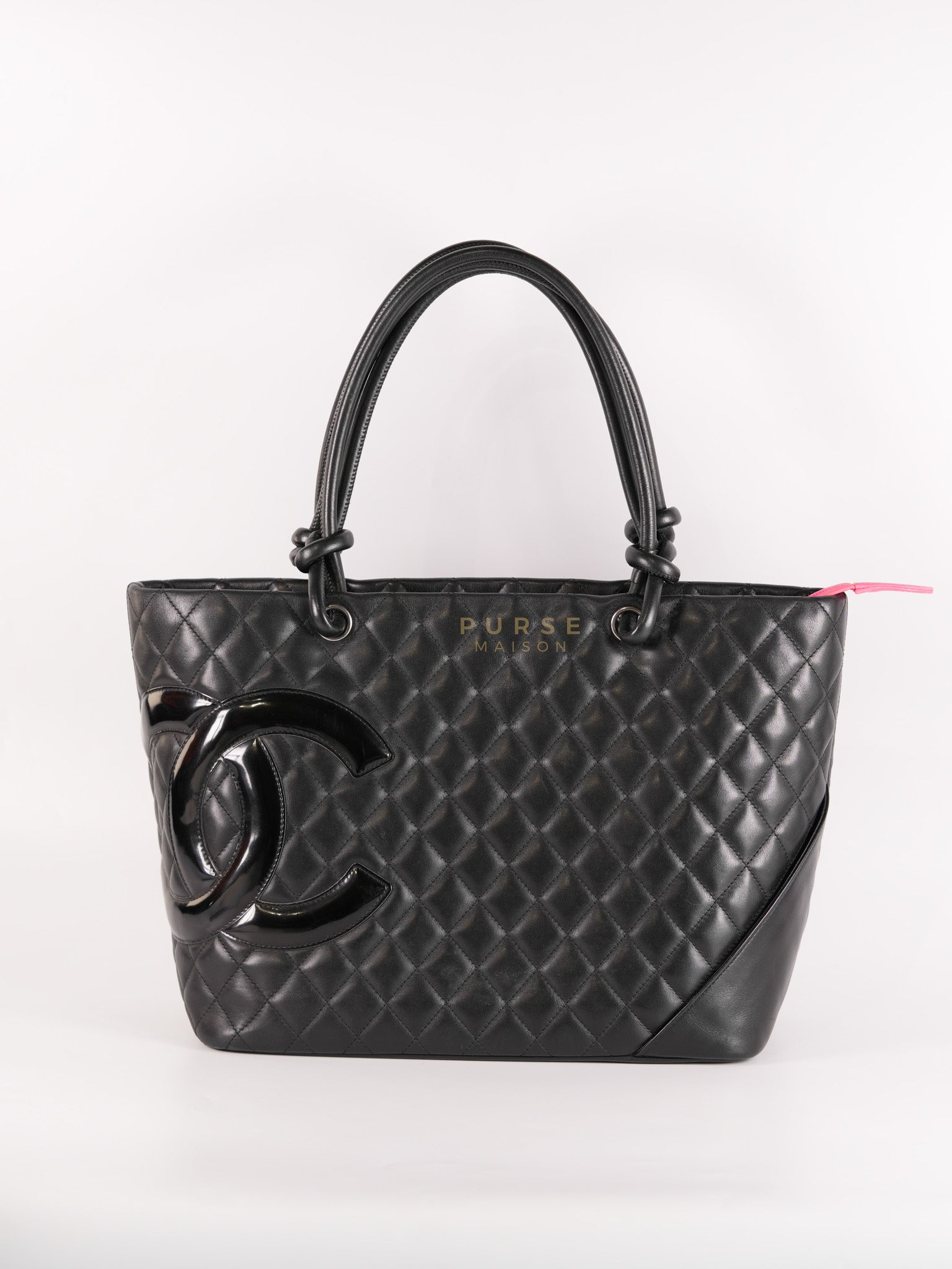 Cambon Medium in Black Lambskin Leather and Silver Hardware Series 12 | Purse Maison Luxury Bags Shop