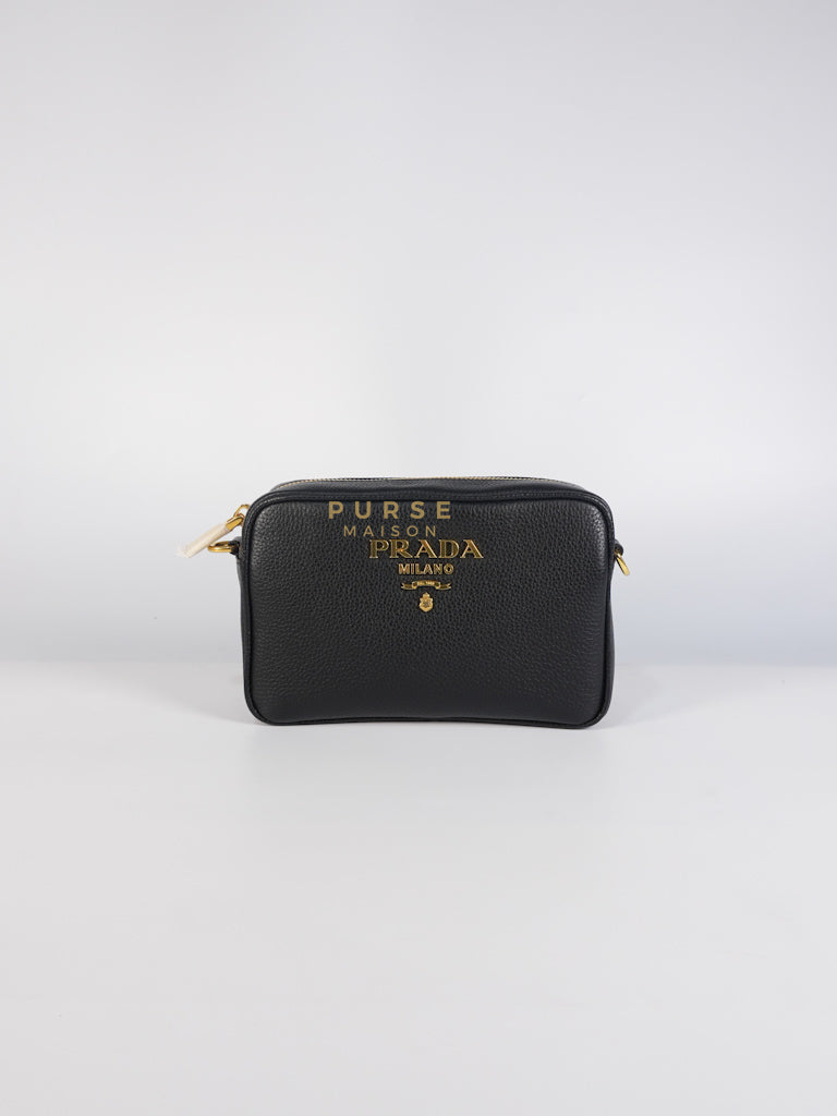 Camera Bag in Black Milano Leather & Gold Hardware | Purse Maison Luxury Bags Shop