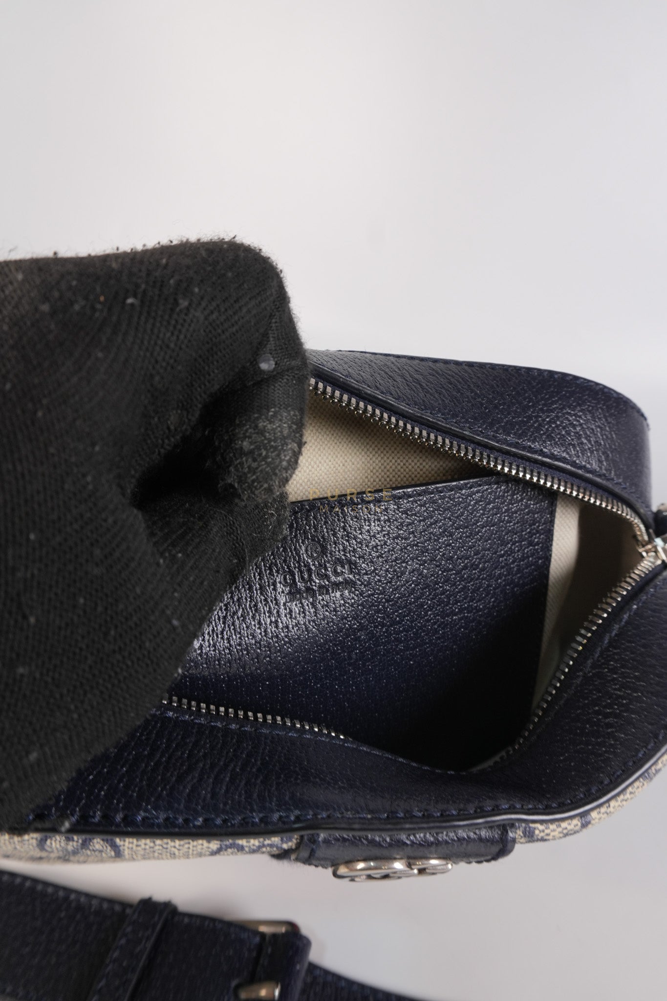 Camera Bag Ophidia Supreme Canvas and Navy Blue Cross Body Bag | Purse Maison Luxury Bags Shop