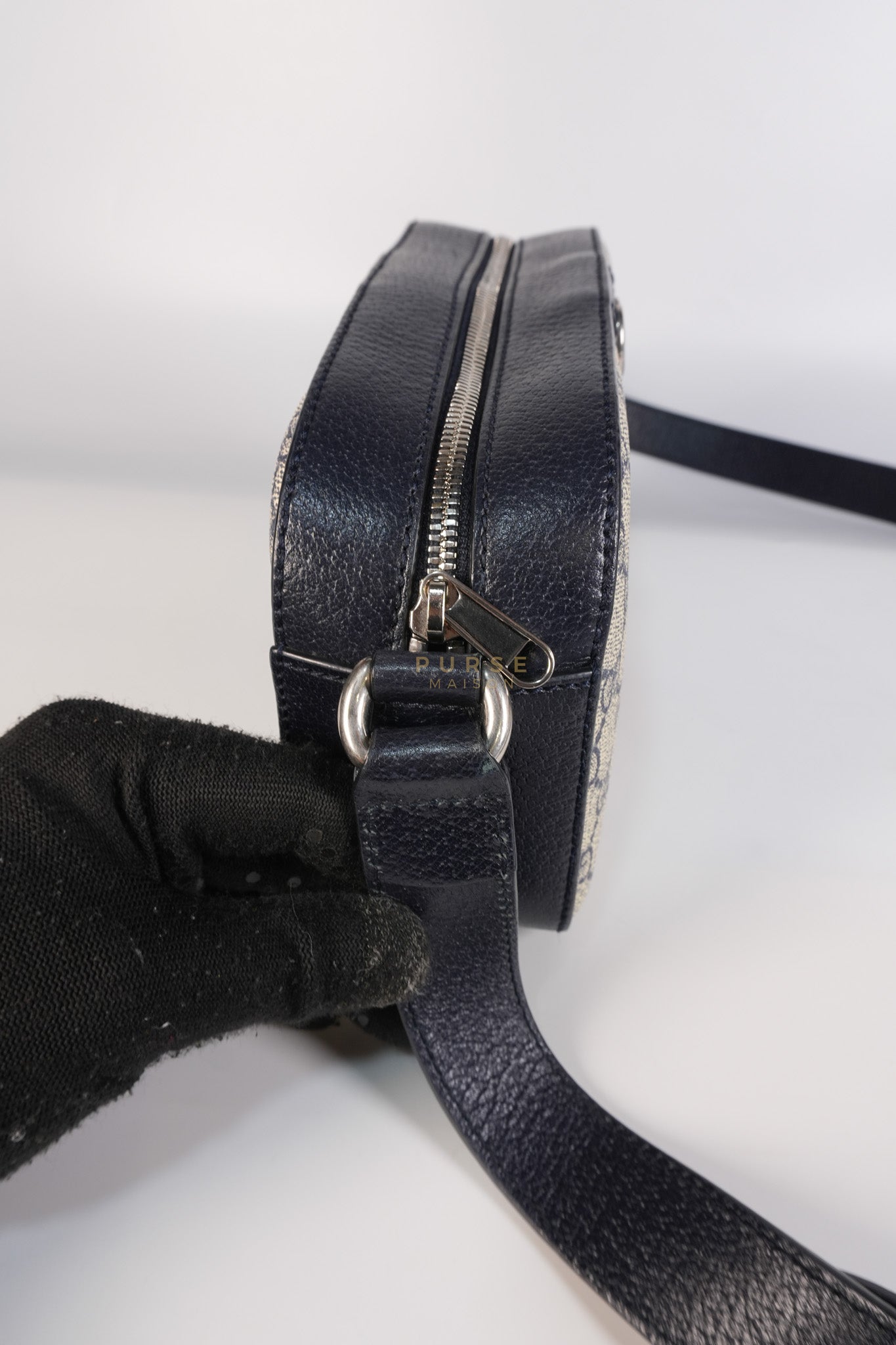 Camera Bag Ophidia Supreme Canvas and Navy Blue Cross Body Bag | Purse Maison Luxury Bags Shop