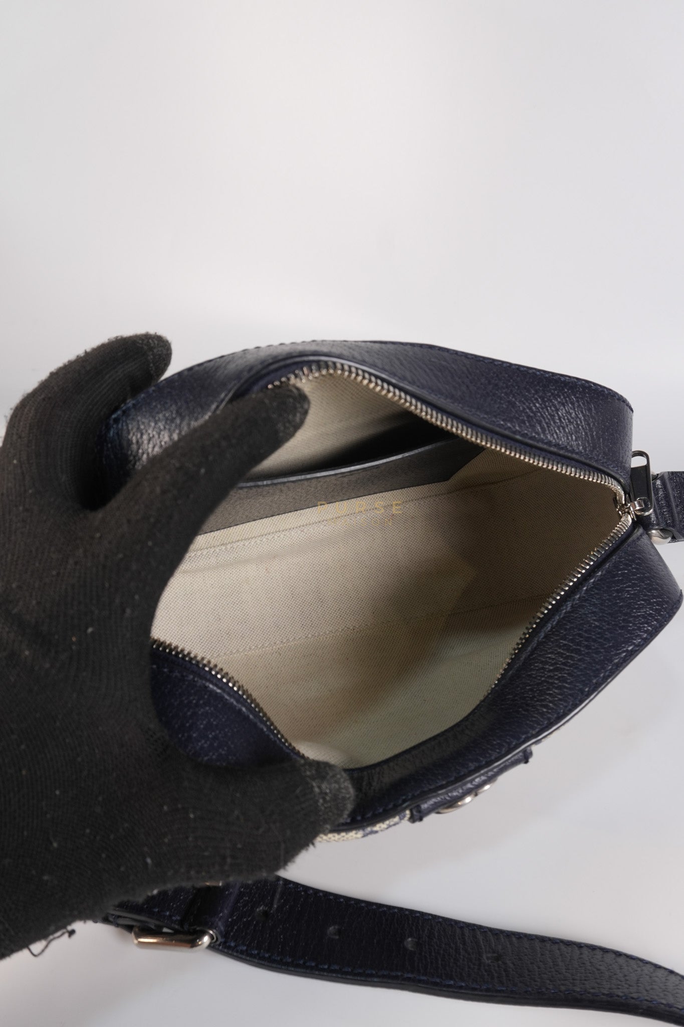 Camera Bag Ophidia Supreme Canvas and Navy Blue Cross Body Bag | Purse Maison Luxury Bags Shop