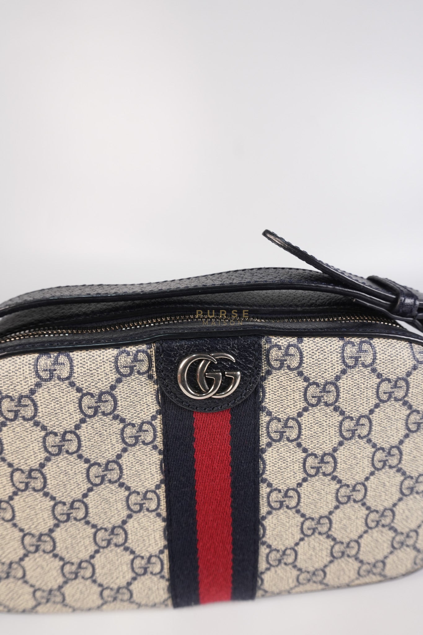 Camera Bag Ophidia Supreme Canvas and Navy Blue Cross Body Bag | Purse Maison Luxury Bags Shop