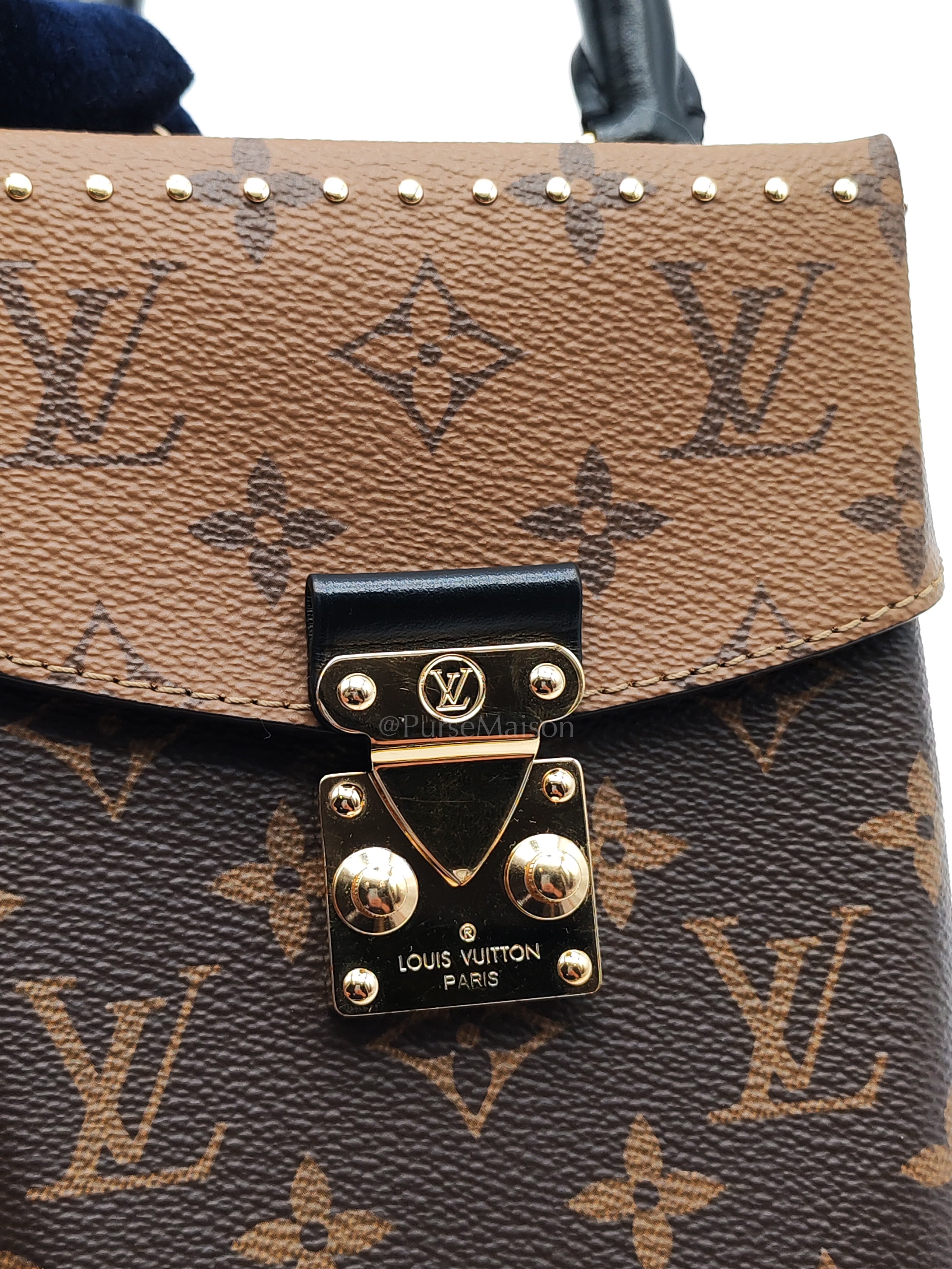 Camera Box Handbag in Reverse Monogram Canvas & Gold Hardware Microchip | Purse Maison Luxury Bags Shop