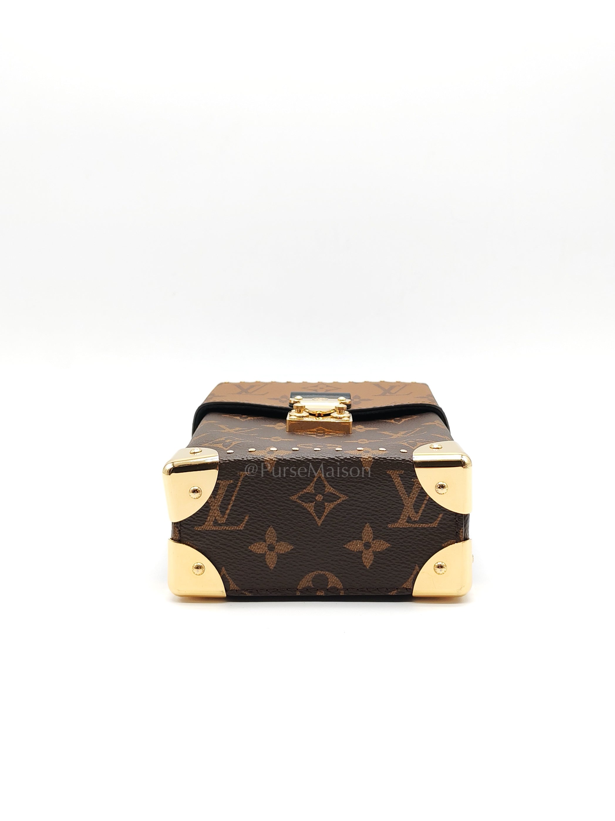 Camera Box Handbag in Reverse Monogram Canvas & Gold Hardware Microchip | Purse Maison Luxury Bags Shop