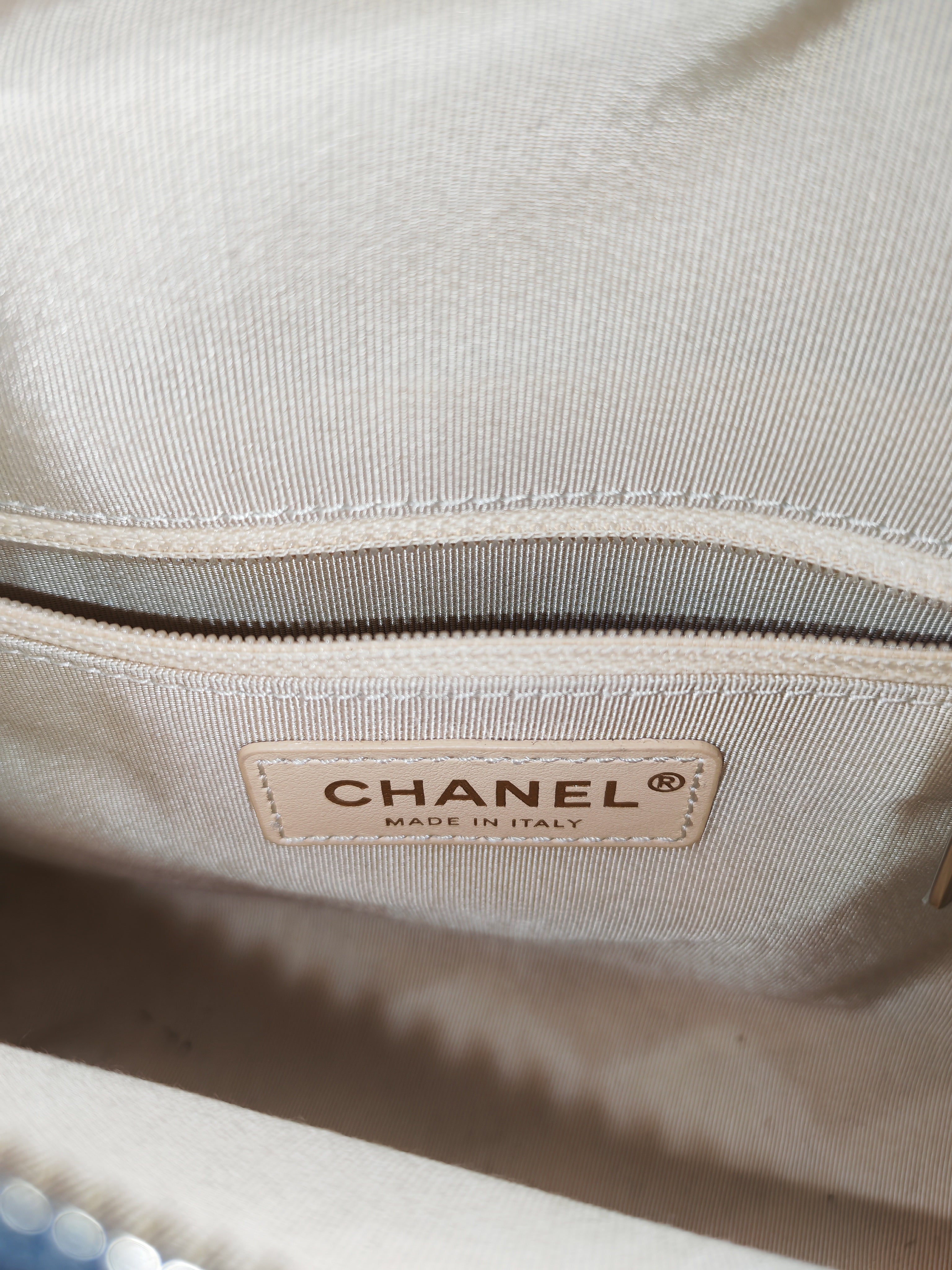 Camera Case Bag in Tricolor Beige/White/Black Quilted Goatskin Leather & Light Gold Hardware Series 29 | Purse Maison Luxury Bags Shop