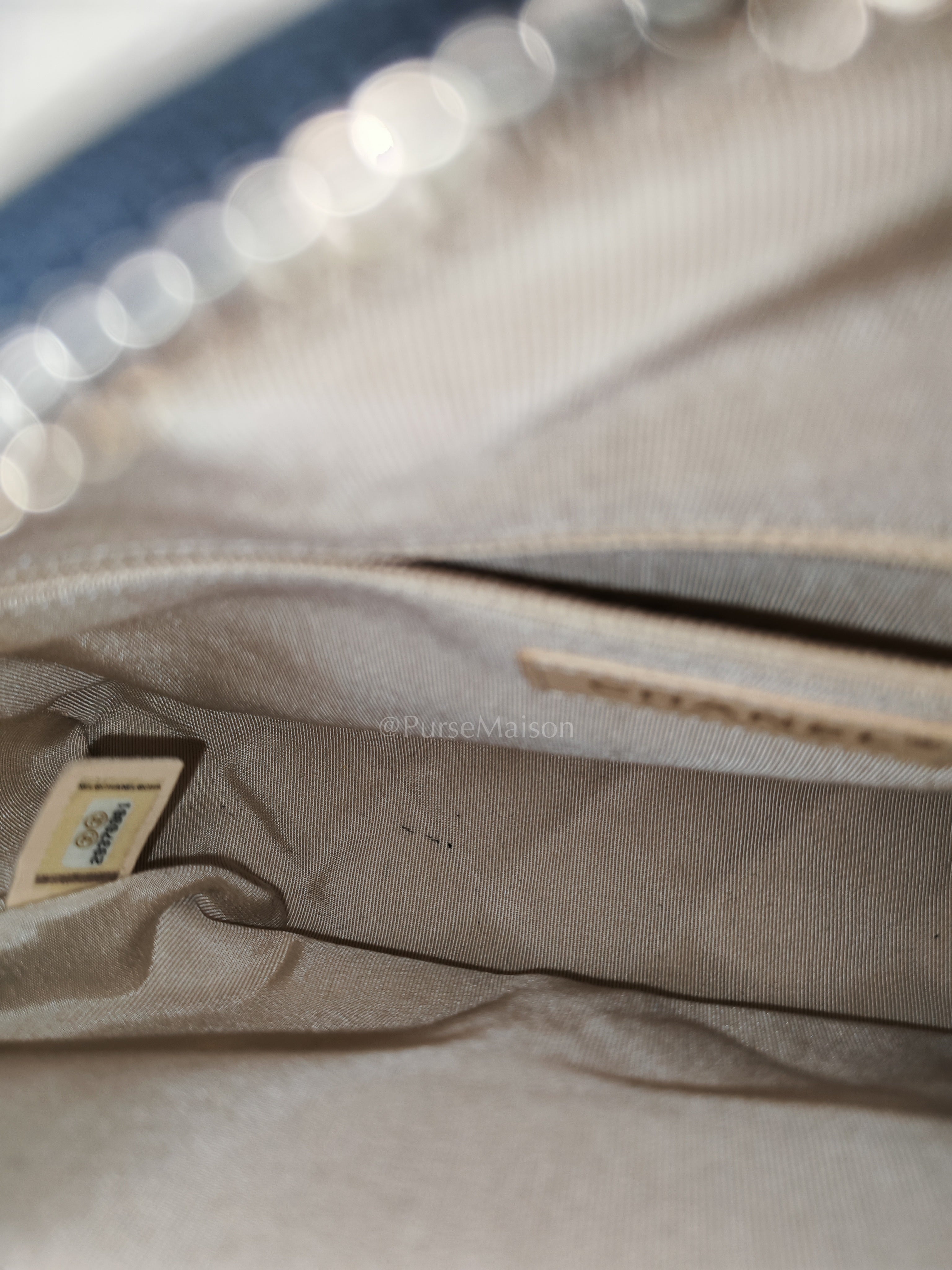 Camera Case Bag in Tricolor Beige/White/Black Quilted Goatskin Leather & Light Gold Hardware Series 29 | Purse Maison Luxury Bags Shop