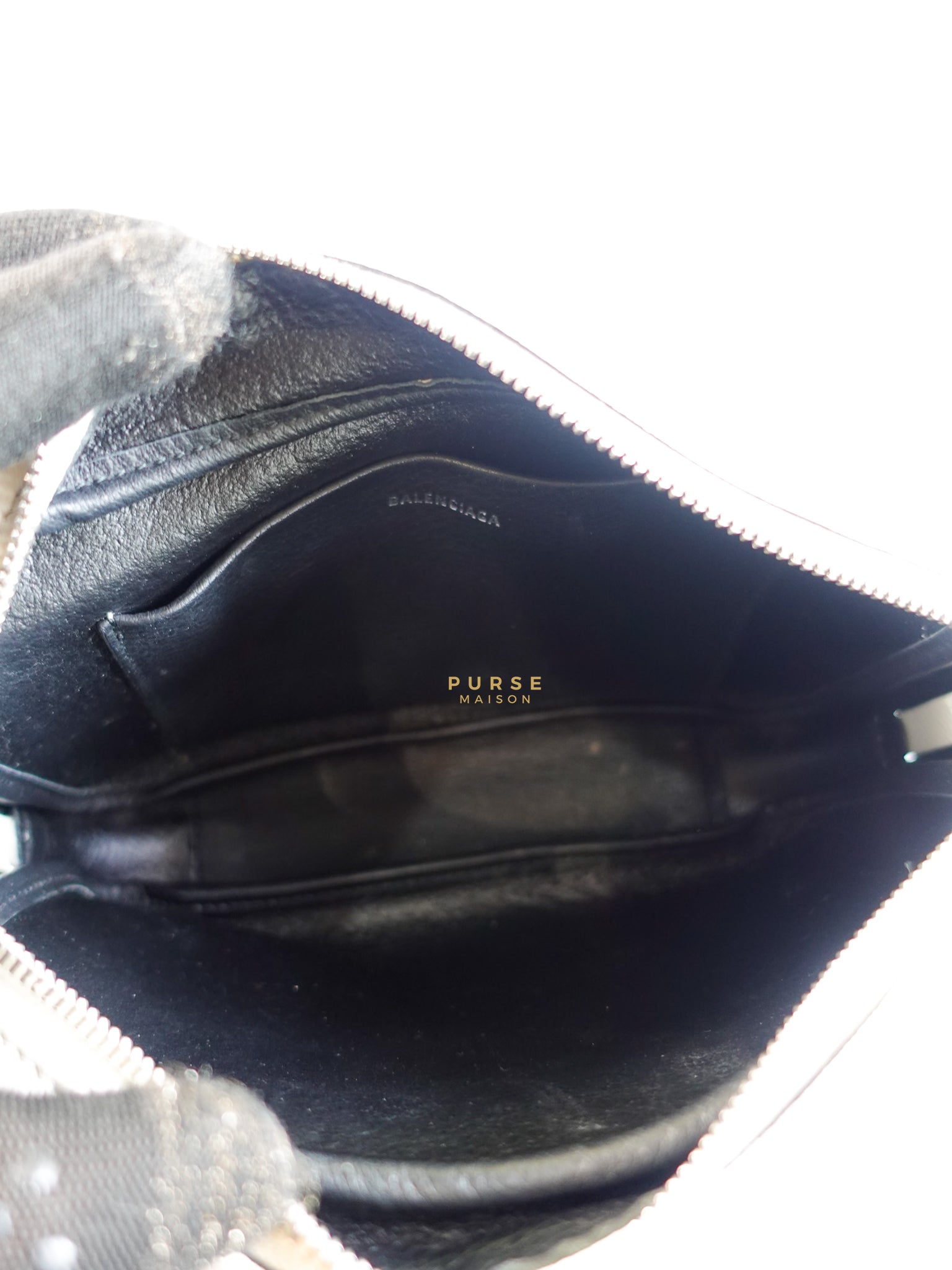 Camera Sling Bag in White Leather | Purse Maison Luxury Bags Shop