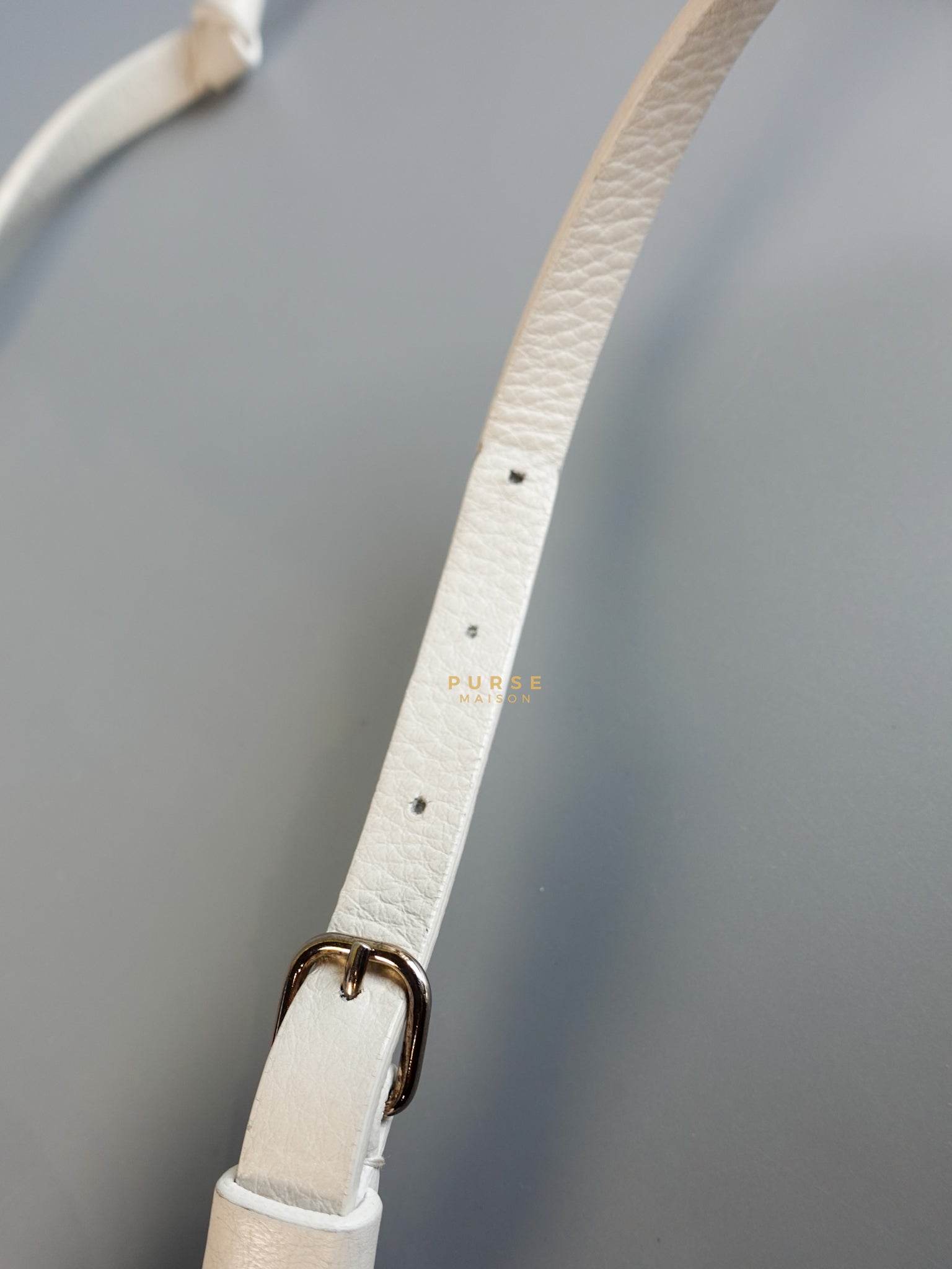 Camera Sling Bag in White Leather | Purse Maison Luxury Bags Shop