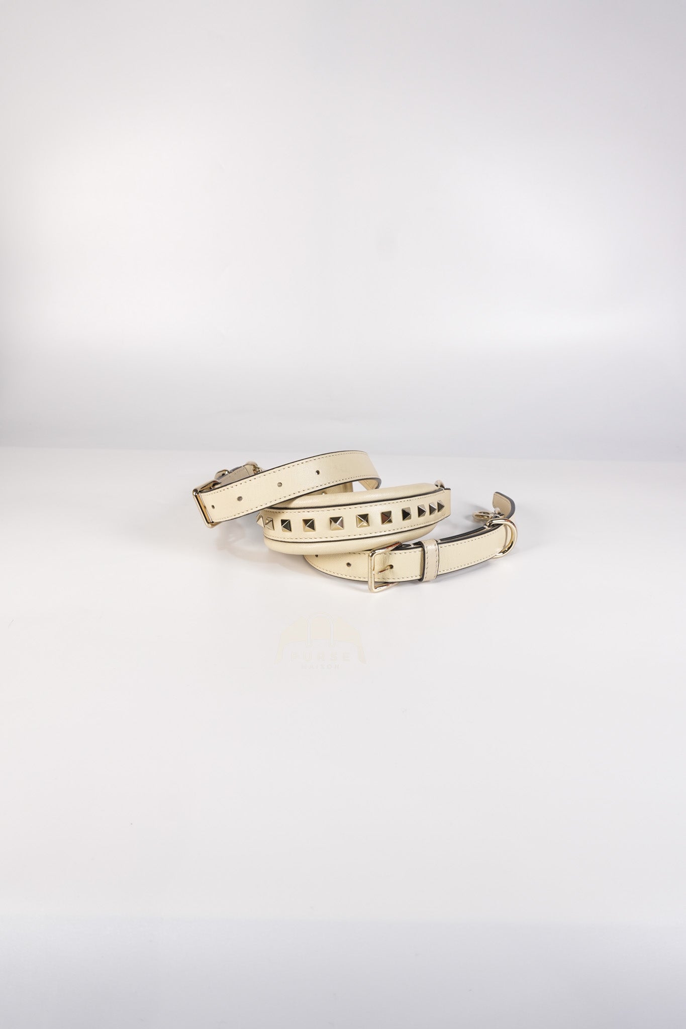 Candystud Nappa Top Handle in Light Beige Smooth Calfskin Leather | Purse Maison Luxury Bags Shop