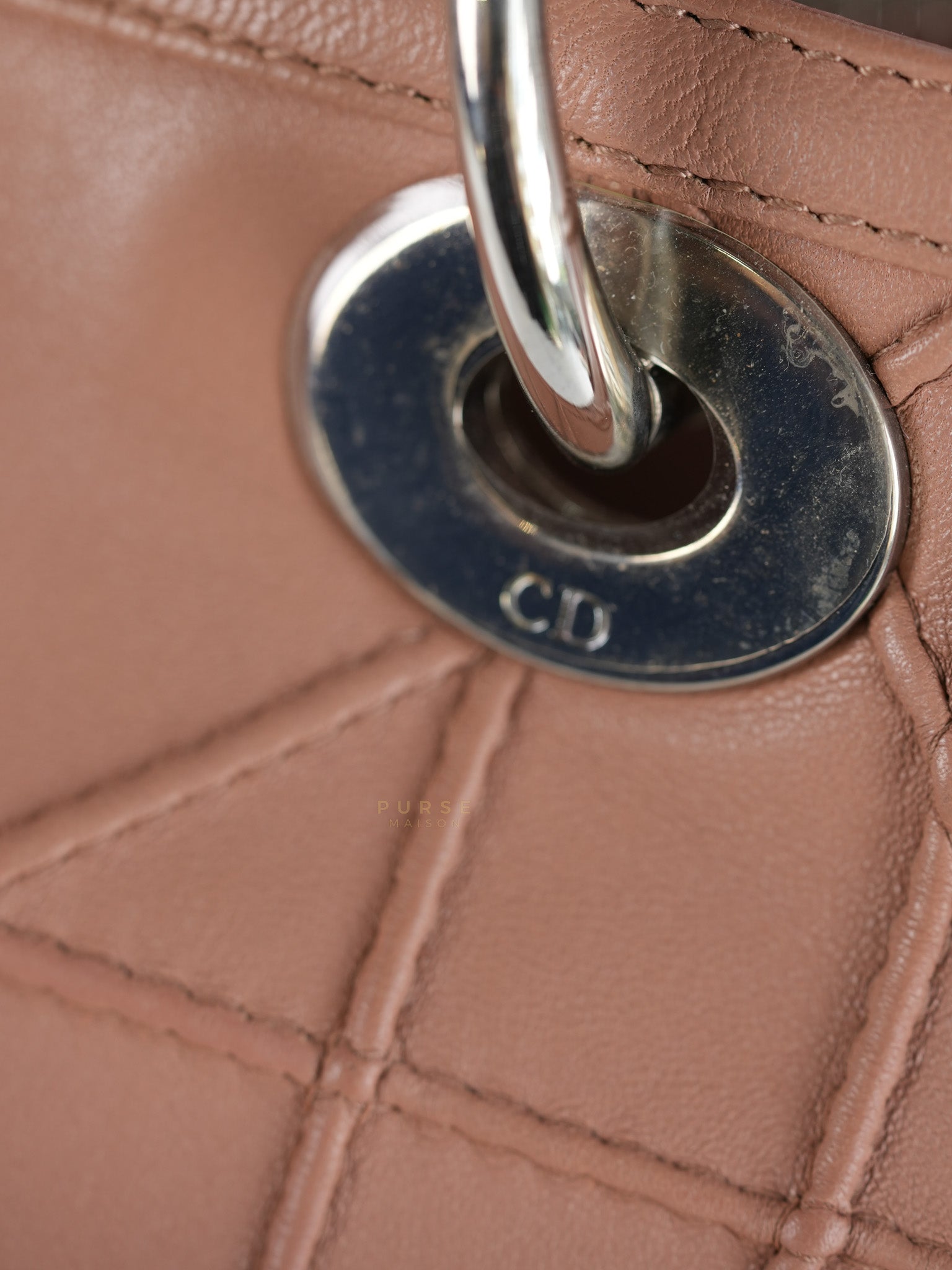 Cannage Vintage Large Baby Pink Crossbody Boston Bag | Purse Maison Luxury Bags Shop