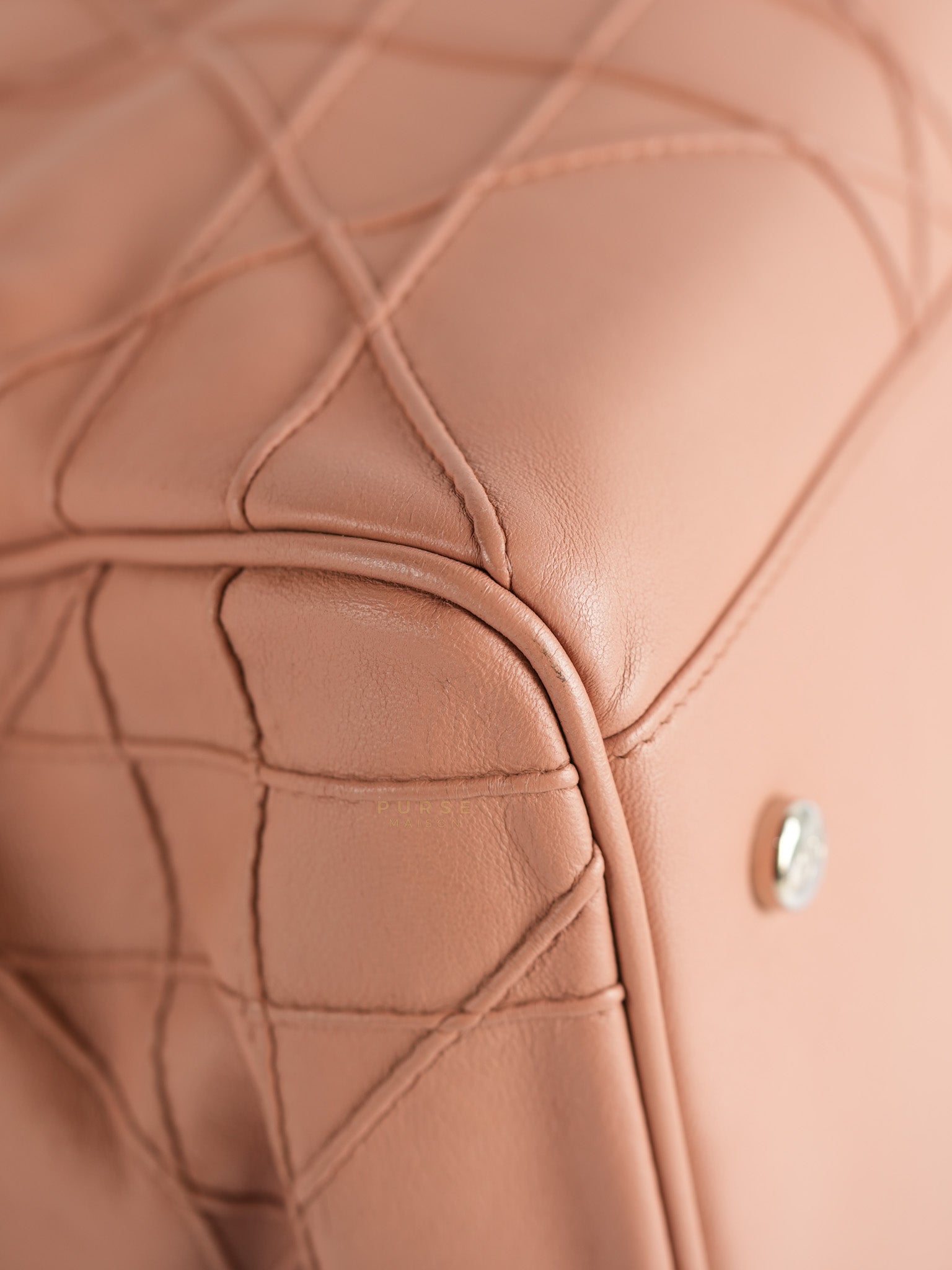 Cannage Vintage Large Baby Pink Crossbody Boston Bag | Purse Maison Luxury Bags Shop