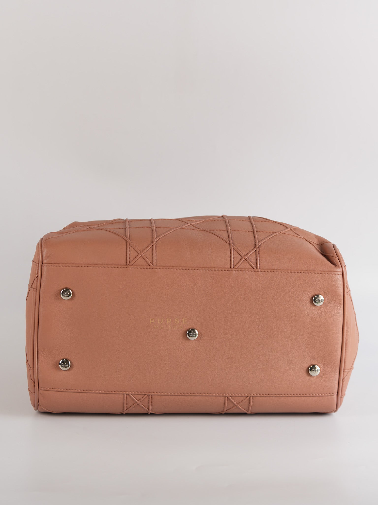 Cannage Vintage Large Baby Pink Crossbody Boston Bag | Purse Maison Luxury Bags Shop
