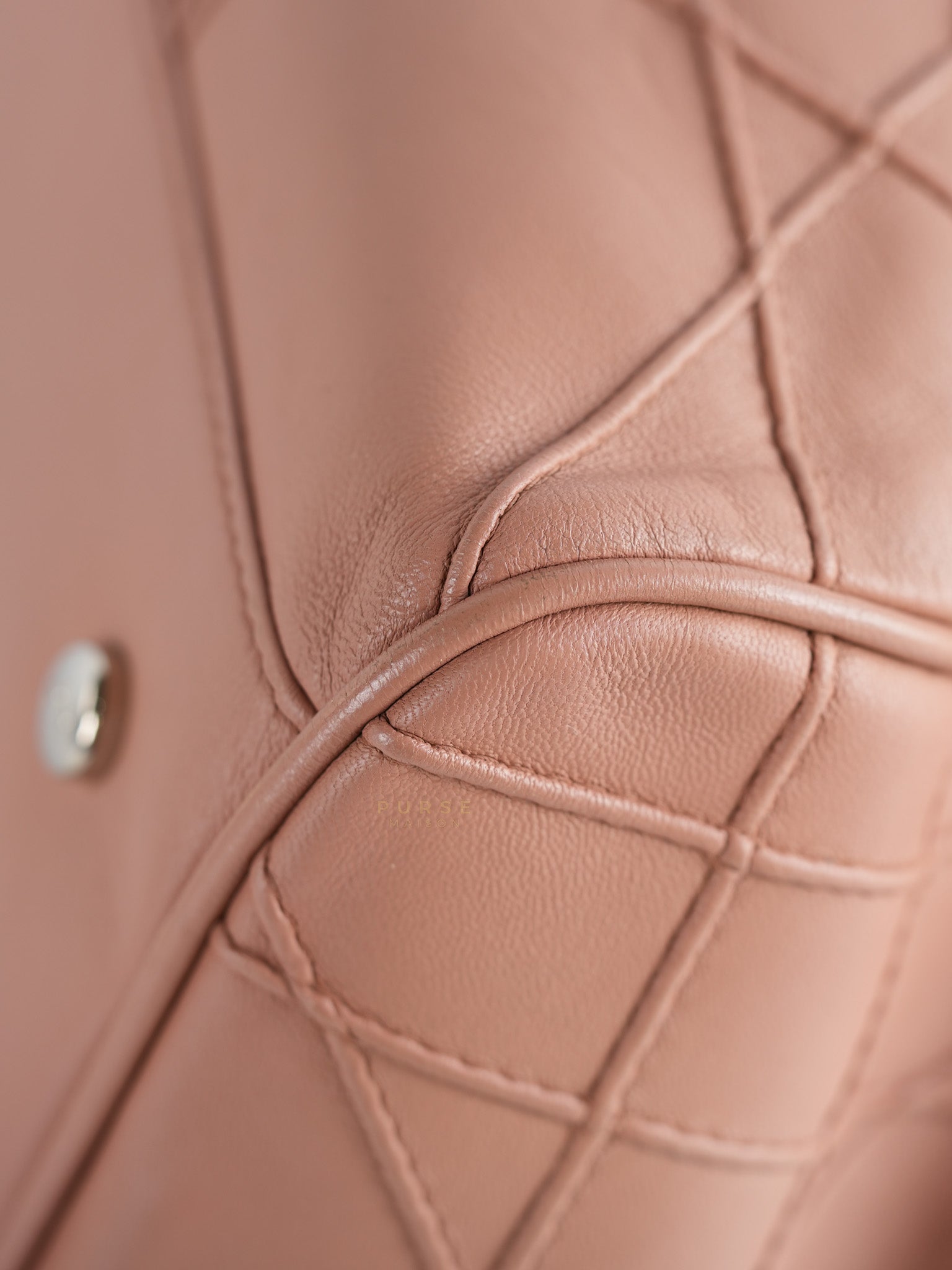 Cannage Vintage Large Baby Pink Crossbody Boston Bag | Purse Maison Luxury Bags Shop