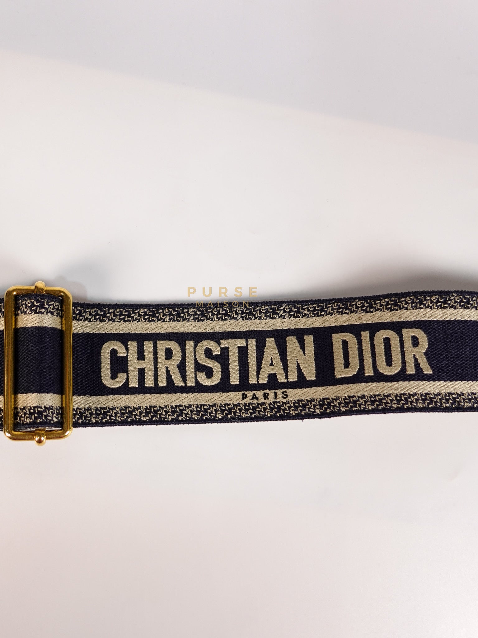 Canvas Bag Strap in Blue & Beige | Purse Maison Luxury Bags Shop