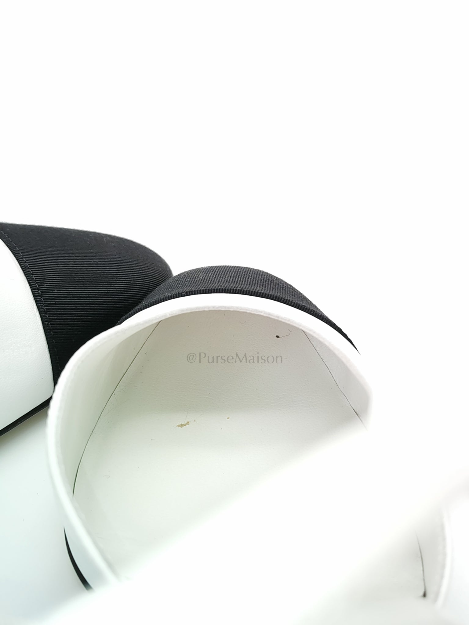 Cap Toe in White/Black Slingback Sandals Size 39EU (25cm) | Purse Maison Luxury Bags Shop