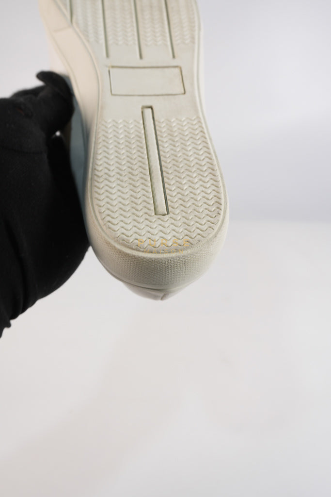 Cap Toe Silver & White Slip on Shoes Size 37.5 EU (25cm) | Purse Maison Luxury Bags Shop