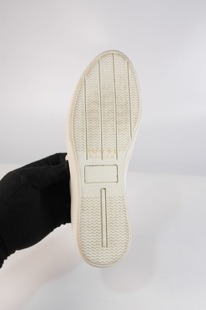 Cap Toe Silver & White Slip on Shoes Size 37.5 EU (25cm) | Purse Maison Luxury Bags Shop