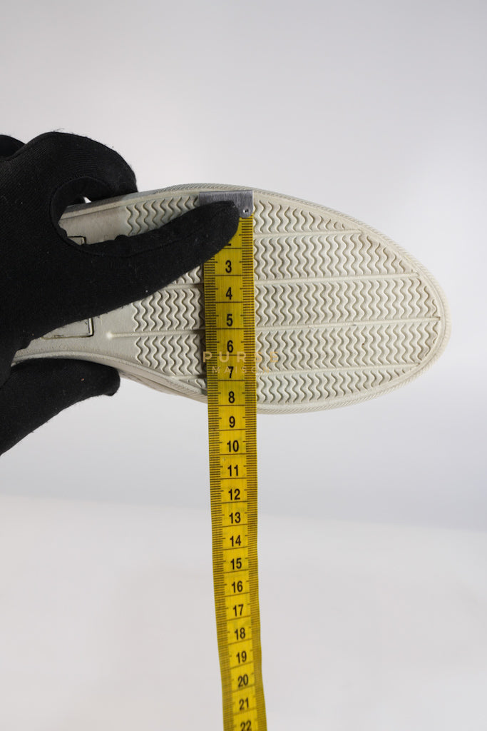 Cap Toe Silver & White Slip on Shoes Size 37.5 EU (25cm) | Purse Maison Luxury Bags Shop