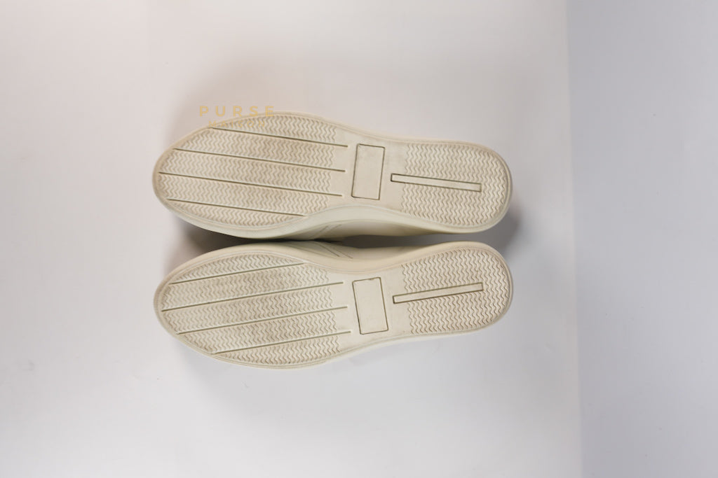 Cap Toe Silver & White Slip on Shoes Size 37.5 EU (25cm) | Purse Maison Luxury Bags Shop