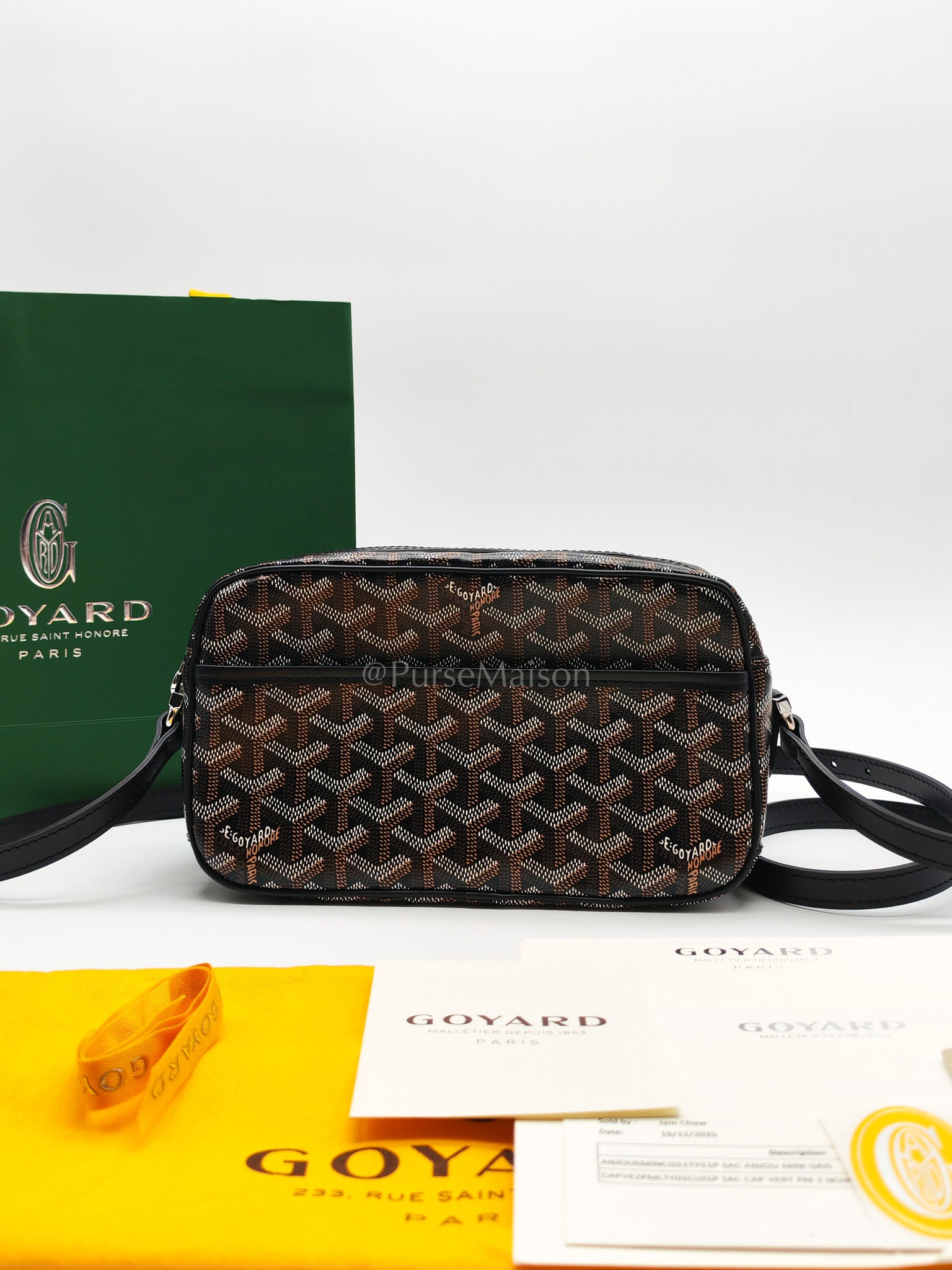 Cap Vert in Black Goyardine Canvas Crossbody Bag | Purse Maison Luxury Bags Shop