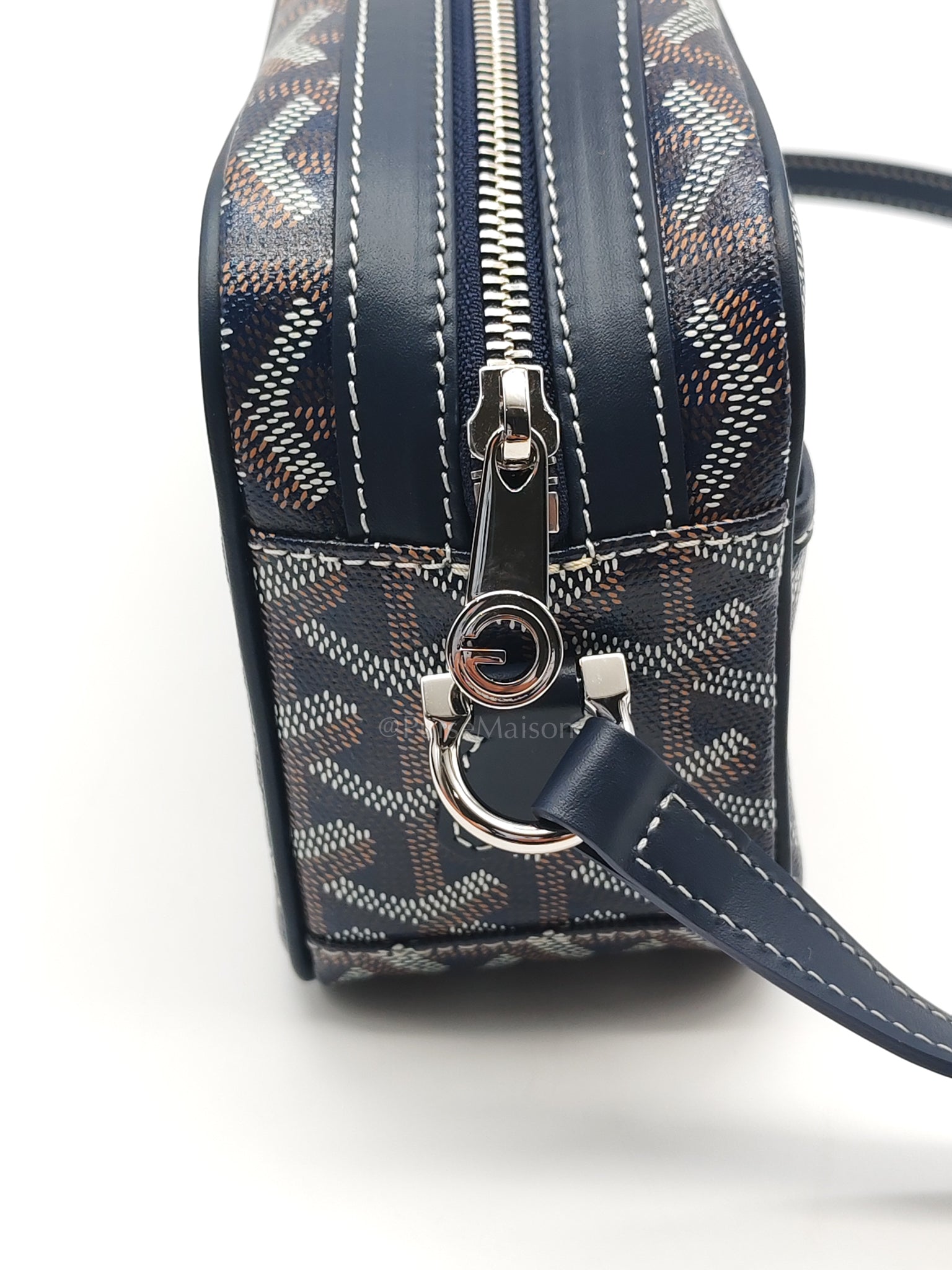 Cap Vert PM in Blue Marine Goyardine Canvas | Purse Maison Luxury Bags Shop