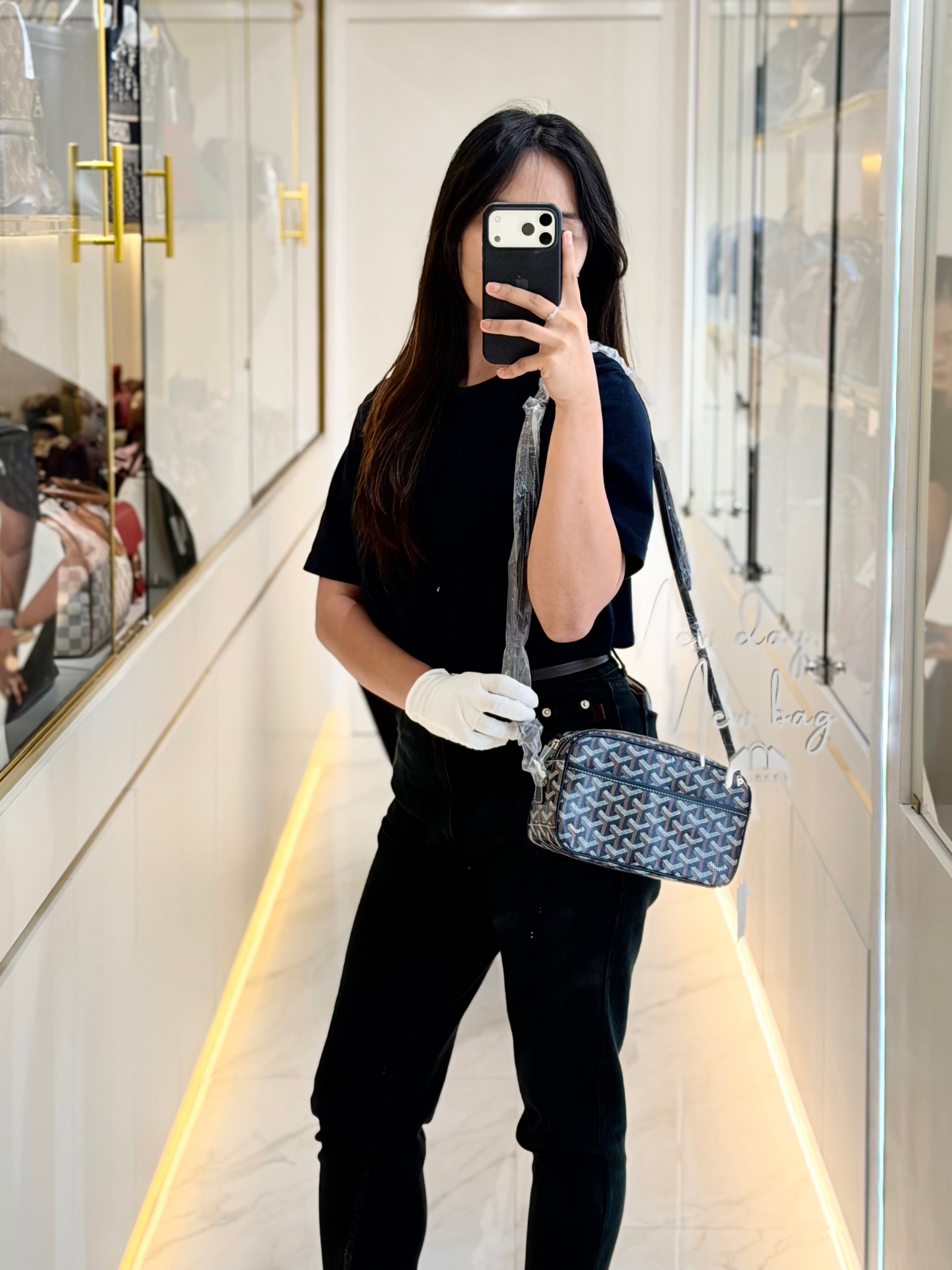 Cap Vert PM in Blue Marine Goyardine Canvas | Purse Maison Luxury Bags Shop