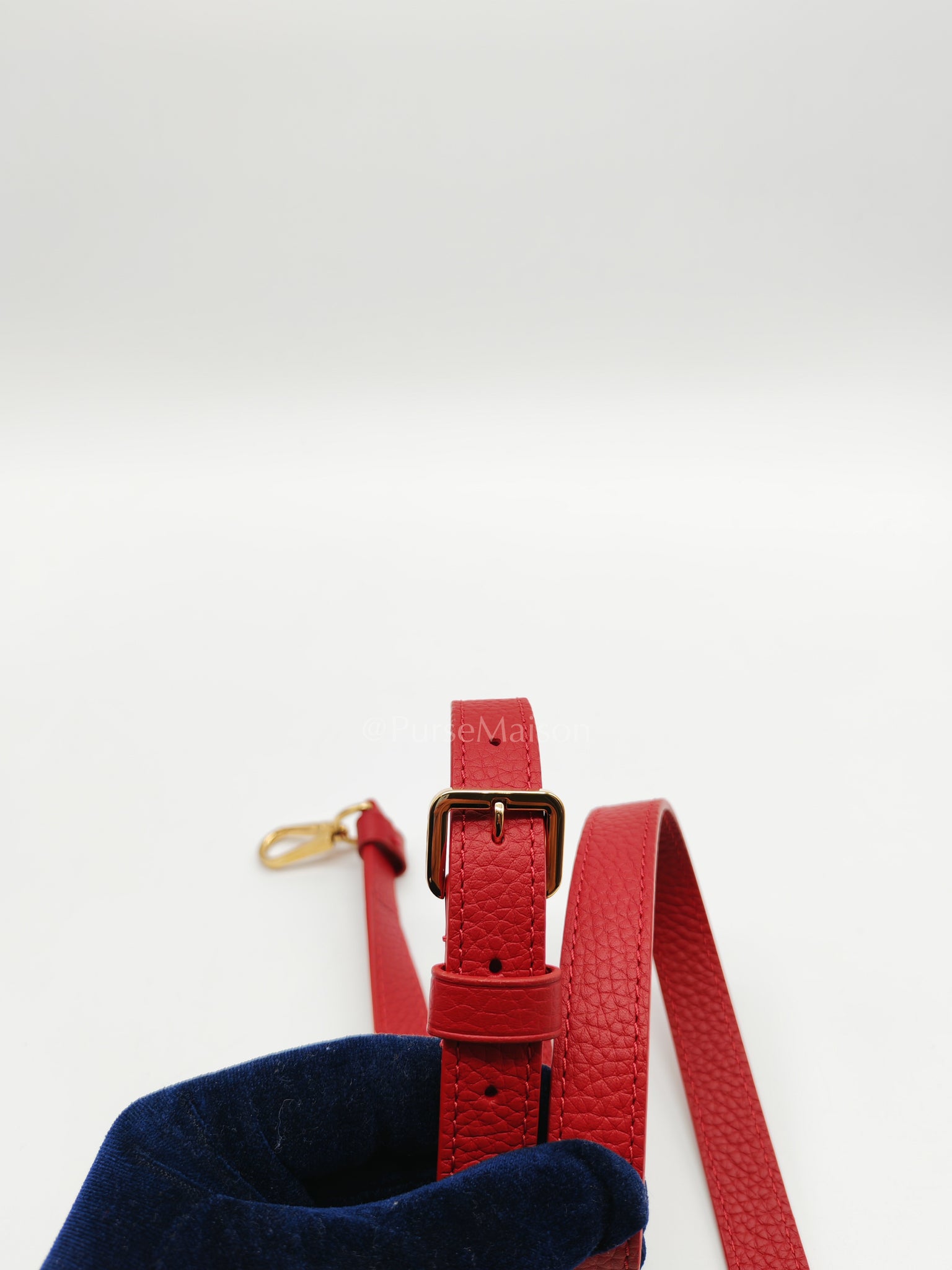 Capuccines BB in Red Taurillion Leather Two-Way Bag (Microchip) | Purse Maison Luxury Bags Shop