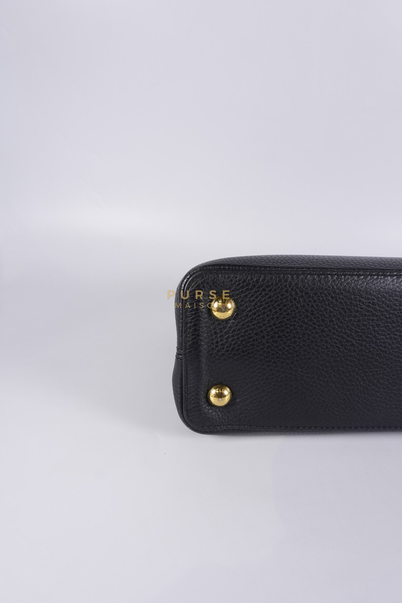 Capuccines PM Black Taurillon Leather and Gold Hardware | Purse Maison Luxury Bags Shop