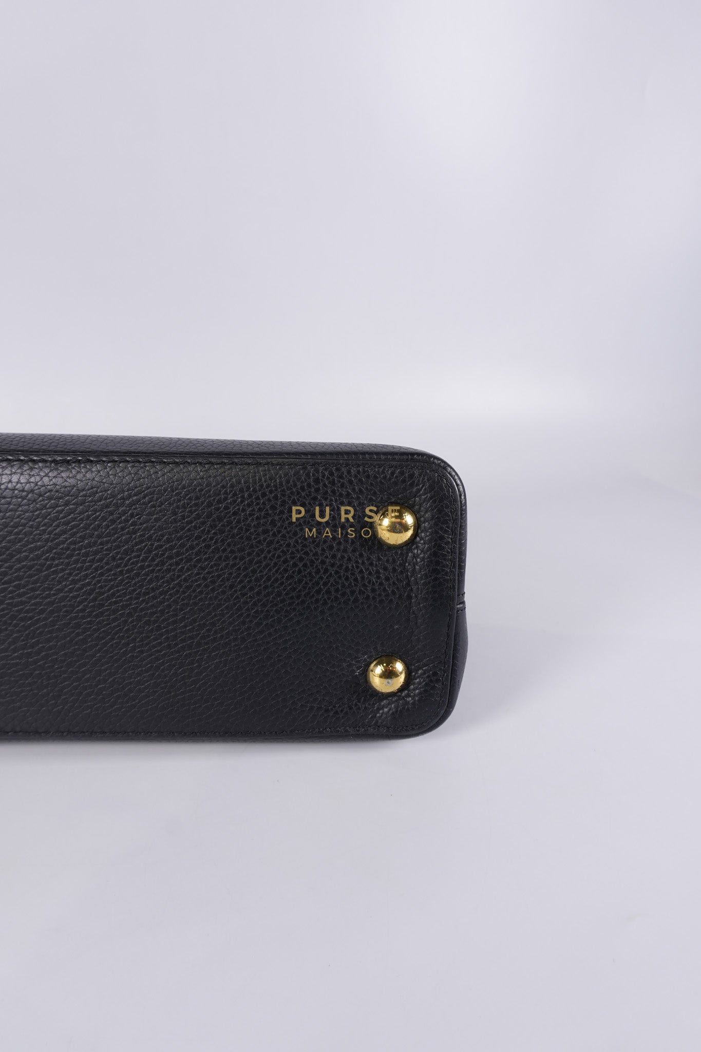 Capuccines PM Black Taurillon Leather and Gold Hardware | Purse Maison Luxury Bags Shop