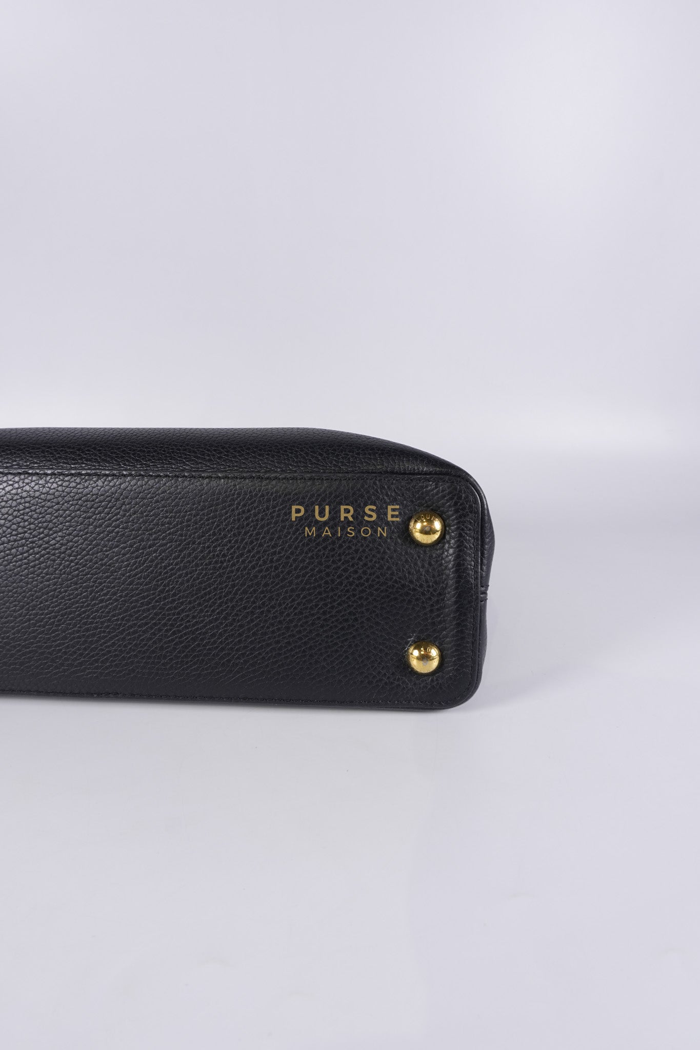 Capuccines PM Black Taurillon Leather and Gold Hardware | Purse Maison Luxury Bags Shop