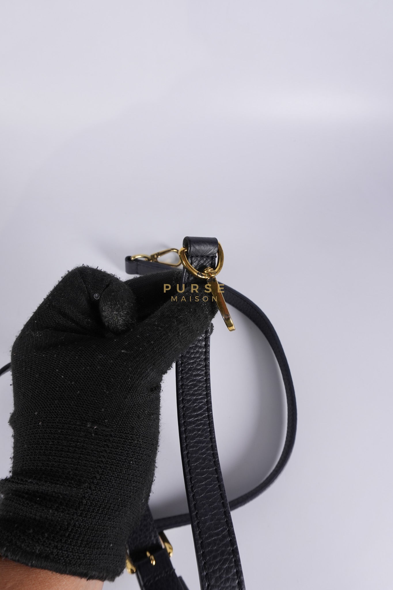 Capuccines PM Black Taurillon Leather and Gold Hardware | Purse Maison Luxury Bags Shop