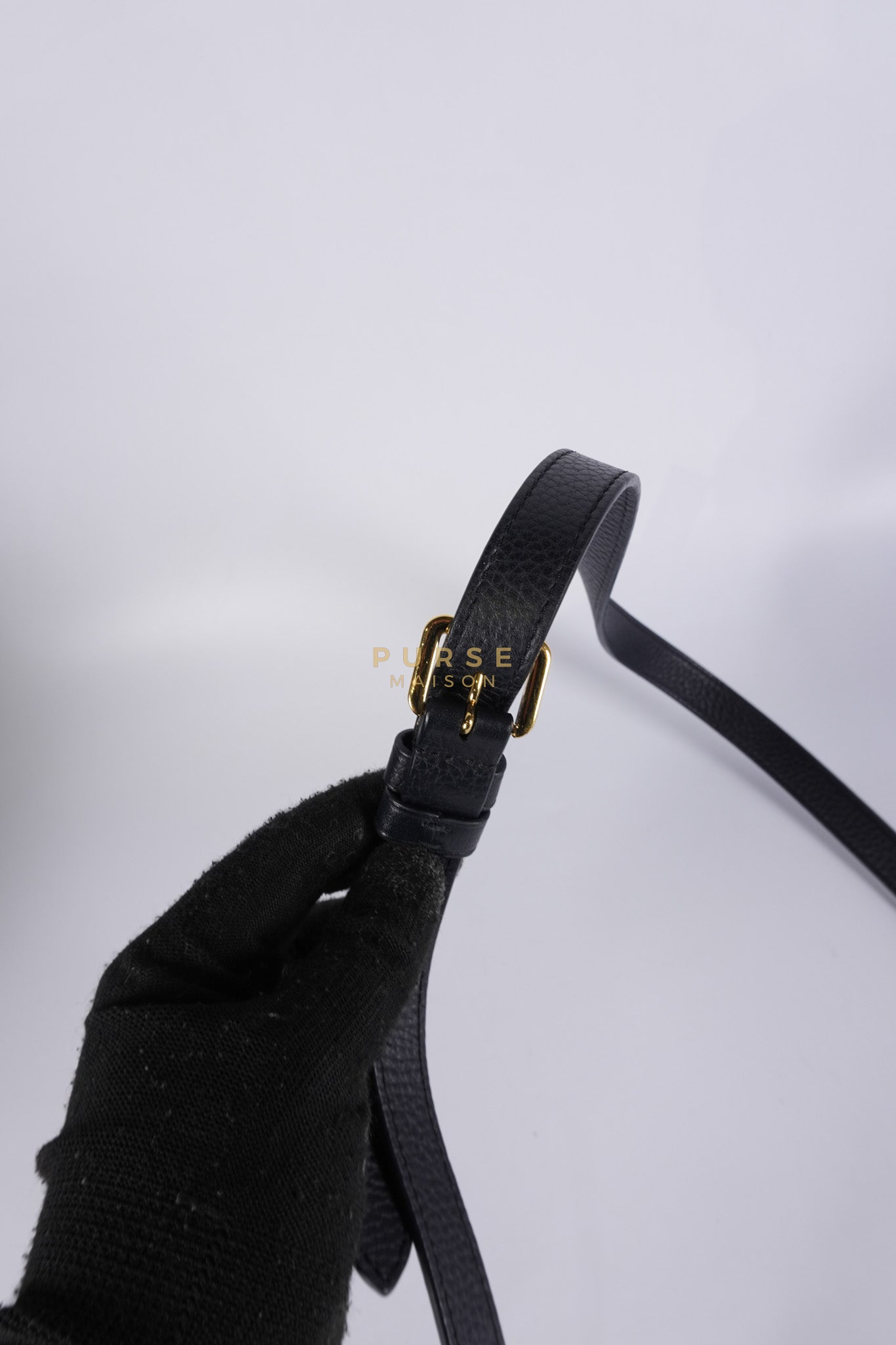 Capuccines PM Black Taurillon Leather and Gold Hardware | Purse Maison Luxury Bags Shop