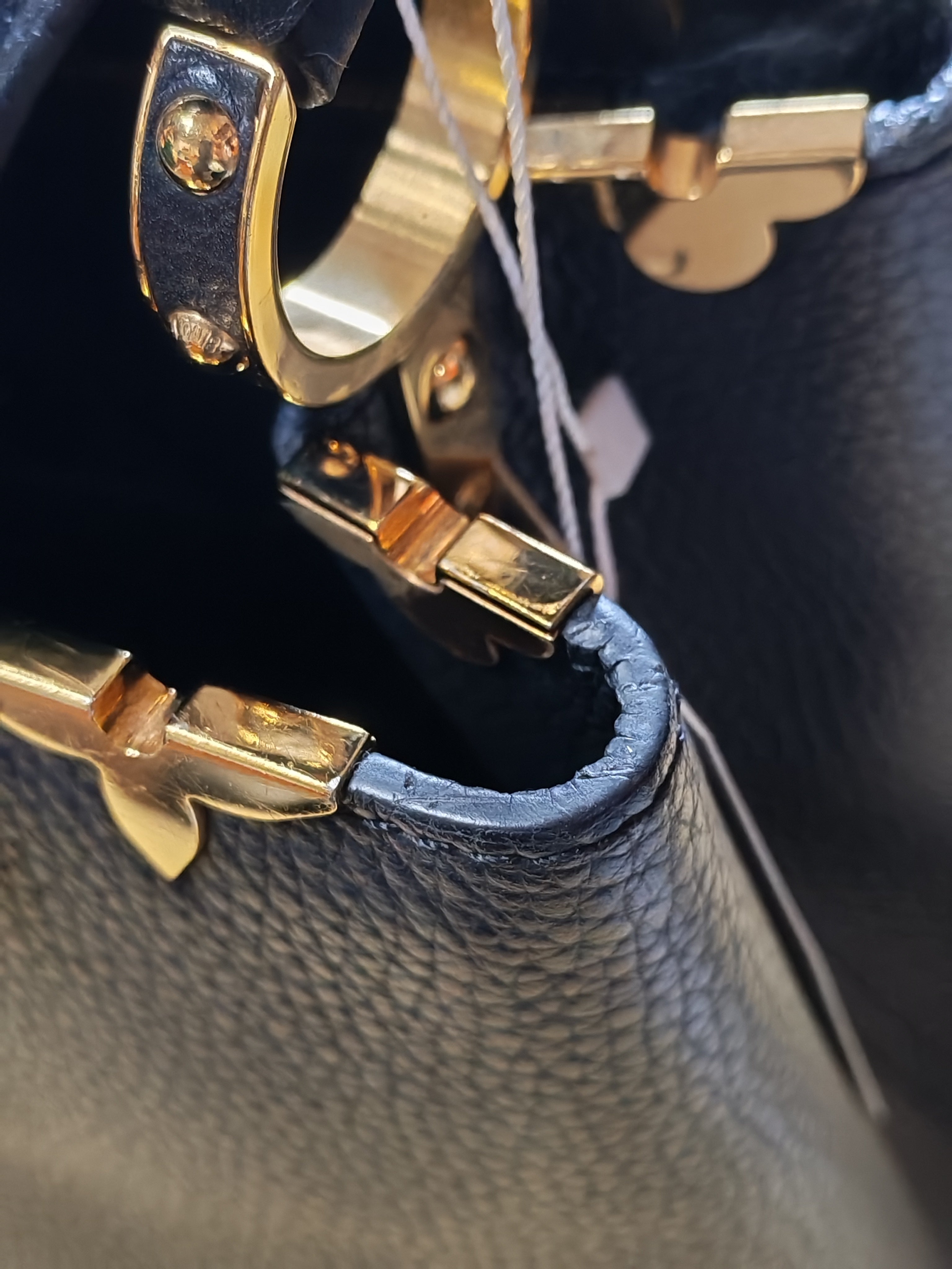 Capuccines PM Black Taurillon Leather and Gold Hardware | Purse Maison Luxury Bags Shop