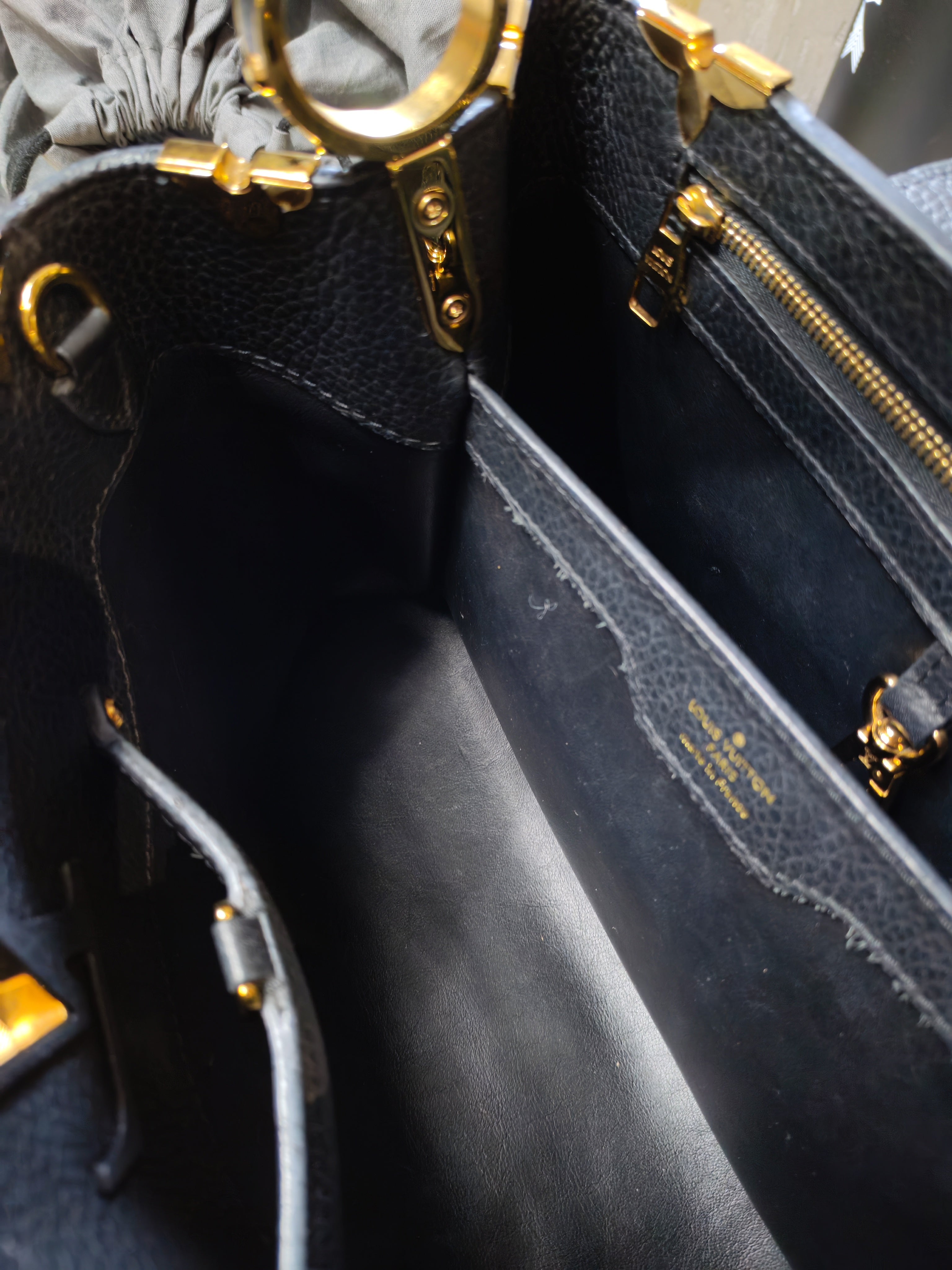 Capuccines PM Black Taurillon Leather and Gold Hardware | Purse Maison Luxury Bags Shop